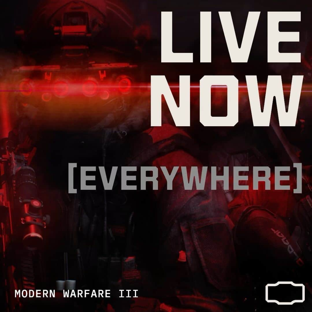 スレッジハンマー・ゲームズのインスタグラム：「Call of Duty: Modern Warfare III is now available worldwide! 🚀」