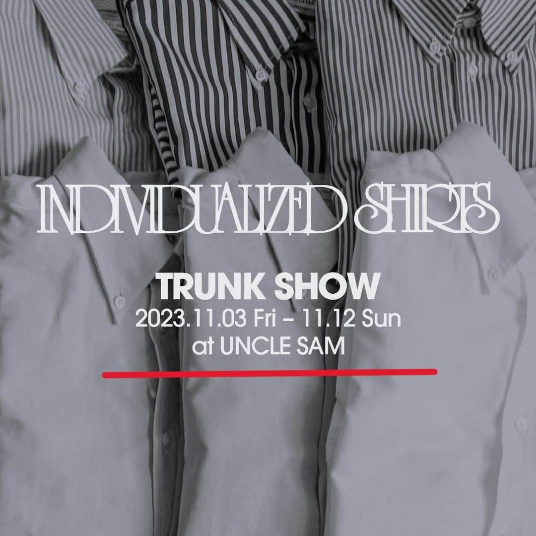 インディビジュアライズド シャツのインスタグラム：「FINAL WEEKEND for TRUNK SHOW @unclesam_insta OSAKA  comment: 今年も一年に一回のイベント、INDIVIDUALIZED SHIRTS “TRUNK SHOW”の季節がやってまいりました。 世界にたった一枚のシャツを作りませんか！ .  カジュアルなシャツからドレスなシャツまでオーダー出来ます。 今回も当店が得意なカジュアルな生地が豊富に揃っているみたいです。 .  首が締まらない、袖が短いなどの既製品のシャツで満足されていない方、本当に満足度が高いイベントです。 .  興味がございましたら是非お話だけでも、平日では特にゆっくりとご覧いただけるかと思います。  【開催期間】 2023年11月3日(金)～11月12日(日)　12:00～19:00　（９日の木曜日は定休日とさせていただきます。） ※こちらのイベントは予約制とさせて頂きます。 お電話かメールにて、ご来店の日にちとお時間をお伝えください。 ご予約が重なる場合は、他の空いている時間帯をお伝え致します。 ご予約は下記までお願い致します。 TEL 06-6213-5400 EMAIL info@uncle-sam.co.jp オーダーには採寸や生地をお選びいただく時間がかかります。 また会期中の混雑する時間はお待ちいただく場合がございますので、お時間に余裕をもってご来店いただければ幸いです。  .  その他、ご不明な点は直接店舗へお問い合わせください。 それではご来店をお待ちしております。  店主 宮田  .  UNCLE SAM 大阪市中央区西心斎橋2-11-14 2F  https://www.uncle-sam.co.jp .  #unclesamosaka #unclesam #アンクルサム #individualizedshirts #individualizedshirtstrunkshow #madeinusa #trunkshow #unclesamosakastyle #ivy #ボタンダウンシャツ #オーダー会  #americantraditional #madeinusa #ivystyle #mensfashion #mensstyle #インディビジュアライズドシャツ #スタイリング　#ファッション」