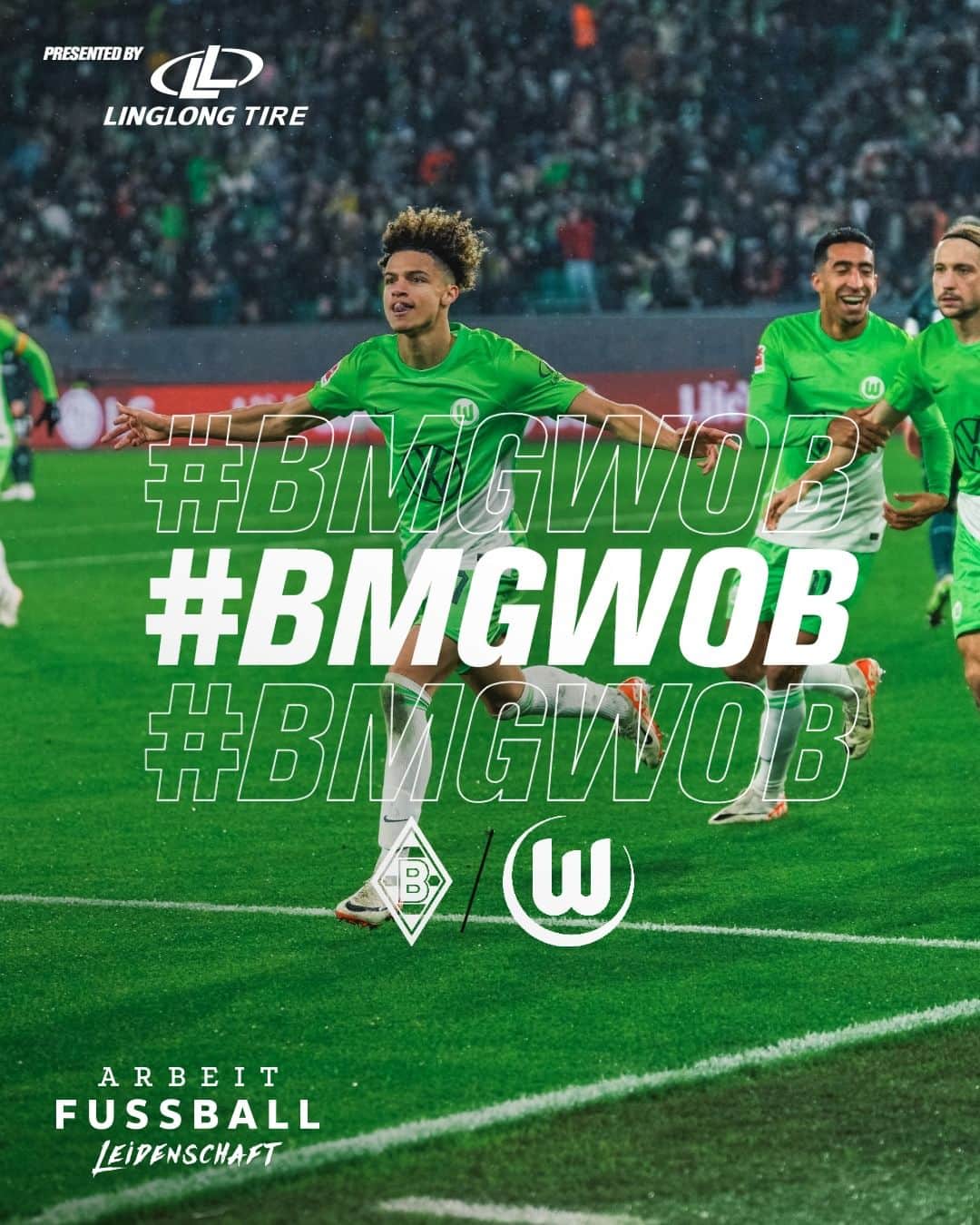VfLヴォルフスブルクのインスタグラム：「Let´s go!!! 🐺👊  ⚽ @bundesliga  ⚔️ @borussia  ⏱️ 20.30 Uhr 🏟 BORUSSIA-PARK 📺 @dazn_de  #⃣ #bmgwob   #vflwolfsburg #immernurdu #immer_hungrig #arbeit #fussball #leidenschaft #bundesliga #bmgwob」