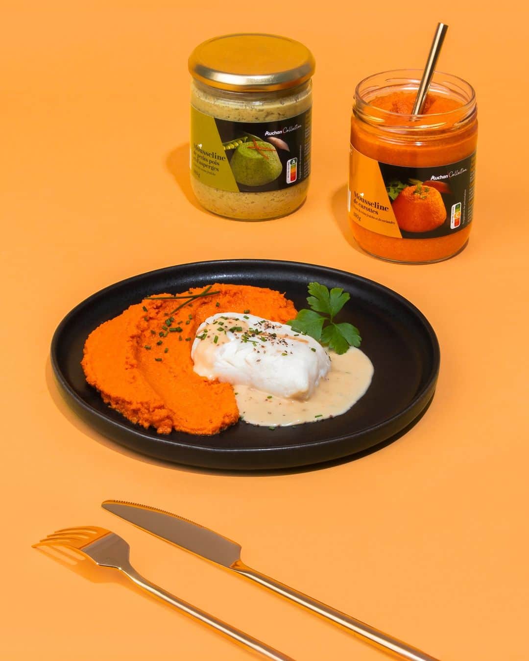 auchan_franceのインスタグラム：「Parfaites pour accompagner vos viandes et poissons préférés, plongez dans l’onctuosité de nos mousselines de légumes Auchan Collection !  Entre les carottes et les petits pois asperges, le plus dur sera de choisir 🥕  💬 Et vous, dans quel plat aimeriez-vous les tester ?」