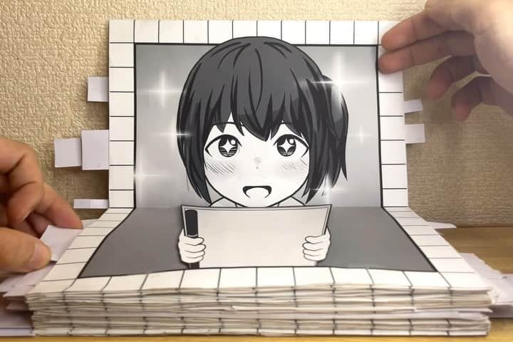 しんらしんげのインスタグラム：「夢追いかけて【仕掛けノート漫画】 my dream」