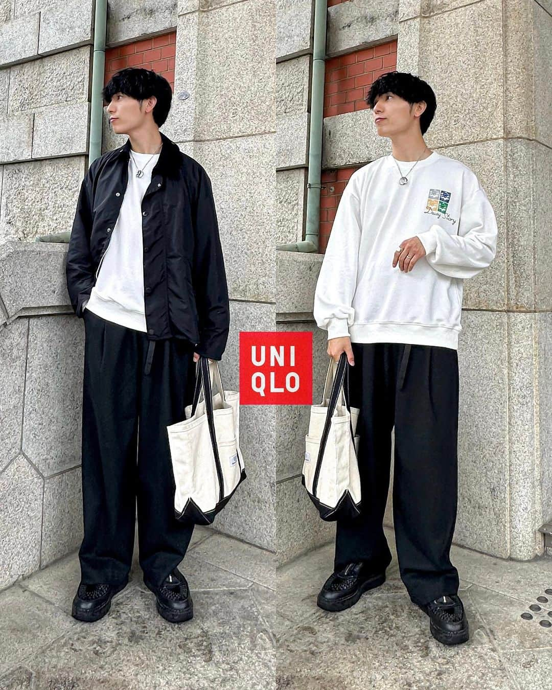 ひっちのインスタグラム：「⁡ ⁡ ⁡ ◾︎items◾︎ Outer : #BARBOUR  TOPS :  #Hook  Pants : #UNIQLO ( #ユニクロ )  Shoes : #footthecoacher    select by #STUDIOUS  lip :  #samule by #kutir  necklace :  POLICE by theplatinumselect ⁡ ◾︎pickup item◾︎ ⁡ UNIQLO  #ブラッシュドジャージータックワイドパンツ ⁡ 172cm男子 Lサイズ 着用 ⁡ ⁡ ┈┈┈┈┈┈┈┈┈┈ ⁡ UNIQLO、GUなどプチプラと中価格帯なアイテムを取り入れた服装を投稿中 ⁡ いいね、フォロー、保存で応援してね ⁡ ┈┈┈┈┈┈┈┈┈┈ #PR #ノームコア #ノームコアコーデ #メンズコーデ #冬コーデ #秋冬コーデ #BARBOURコーデ #バブアーコーデ #モノトーンコーデ #ユニクロコーデ #UNIQLOコーデ #GUメンズコーデ  #いいね返し #いいね返し100  #スウェットパンツコーデ #低身長コーデ #デートコーデ #ディズニーコーデ  #ユニバコーデ #USJコーデ #スウェットパンツ  ┈┈┈┈┈┈┈┈┈┈  ⁡」