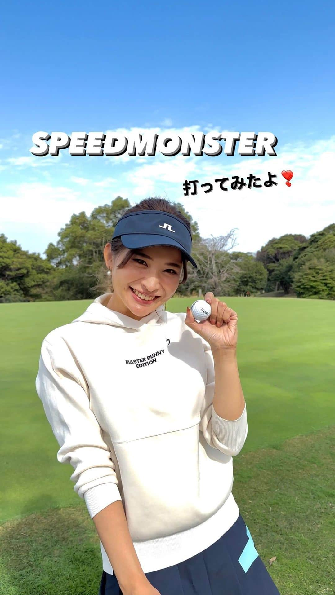 YUKAのインスタグラム：「HONMA  @honmagolfjp から新発売されたD1 SPEEDMONSTER ⛳️ 略して『スピモン』試してみたよ☺️  圧倒的な飛距離性能で、D1から約10ydの飛距離アップしたんだって。 真っ直ぐ長く飛んでくれてドライバーもウッドも調子が良かったから嬉しい🥰🥰  是非『スピモン』試してみてね！  #PR #d1speedmonster #本間ゴルフ #honmagolf #スピモン #golf#golfwear#golfer#ゴルフコーデ#高尔夫球#スイング動画#ゴルフ動画#福岡ゴルフ#九州ゴルファー#ゴルフウェア#ゴルフ女子#ゴルフ好き#ゴルフ好きな人と繋がりたい」