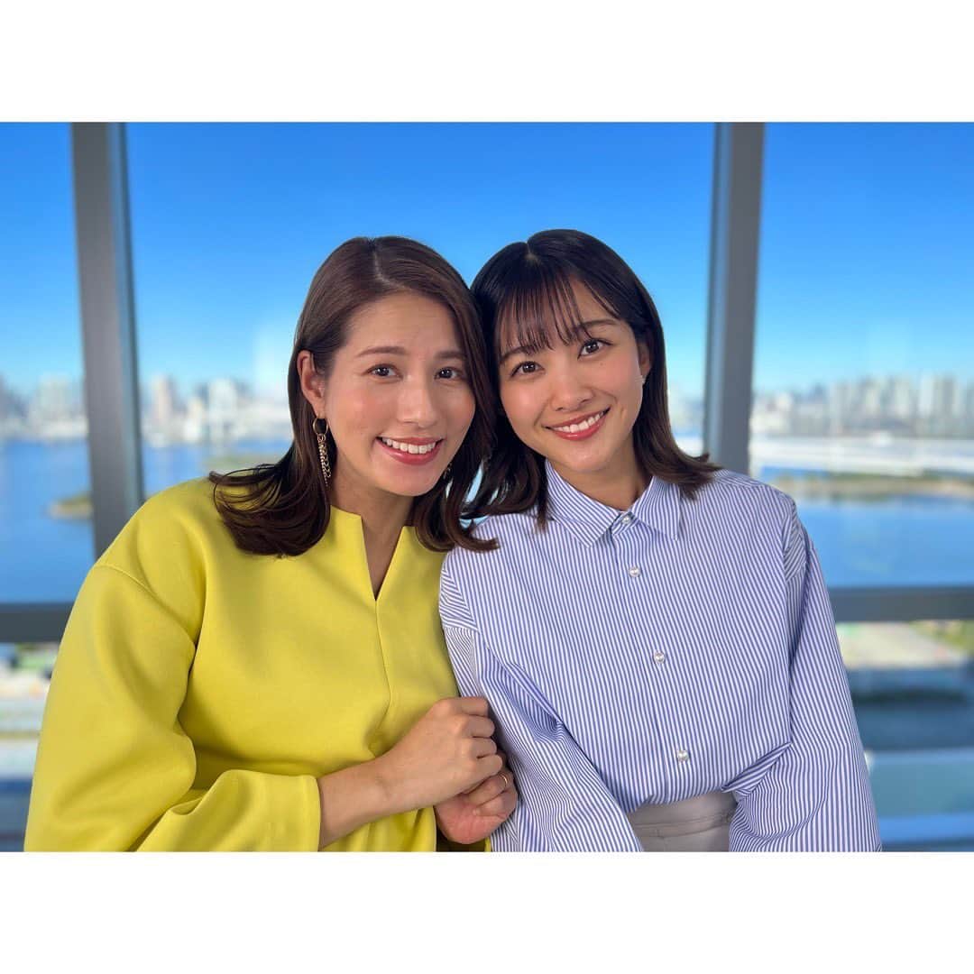 原田葵のインスタグラム：「天気のいい日に永島アナと🍀🫧」