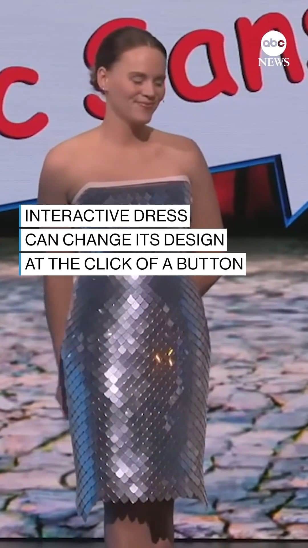 ABC Newsのインスタグラム：「This interactive dress can change its style at the click of a button.」