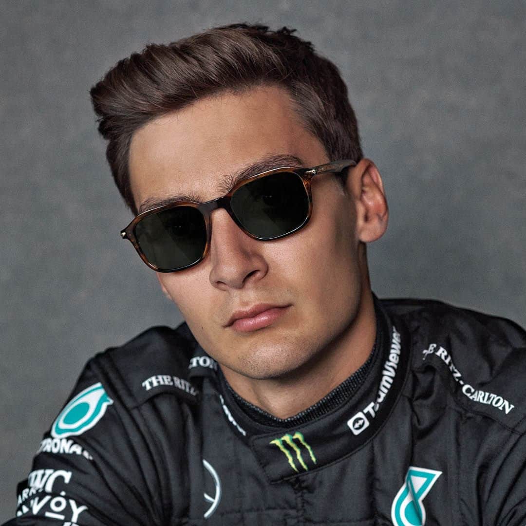 ポリスのインスタグラム：「Elegance meets resolve, the result is unmatched. The new fall winter collection out now!  @georgerussell63  @mercedesamgf1 #PoliceLifestyle #AudacityWanted #PoliceSunglasses #PoliceEyewear #FW23 #Champ5 #Origins58」