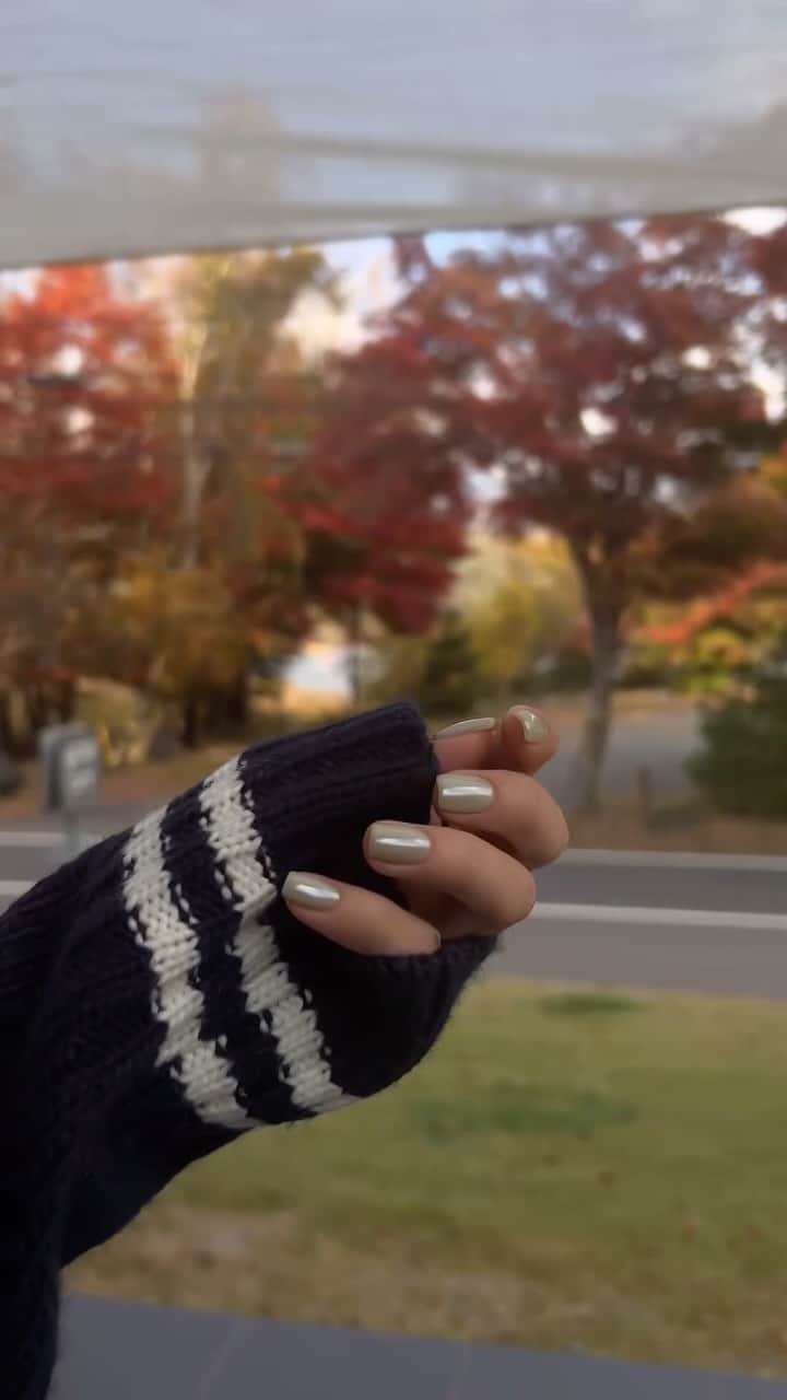 Julia Castroのインスタグラム：「Hi November nails🍃  最近のネイルはワンカラーでシンプルが多め。 今回はミラーネイルで薄いミントカラーに… ツヤツヤで可愛いの♡ . #november  #nails #gelnails  #naildesign  #autumn  #autumnnails  #秋ネイル #冬ネイル #ネイルデザイン #ミラーネイル #julistagram」