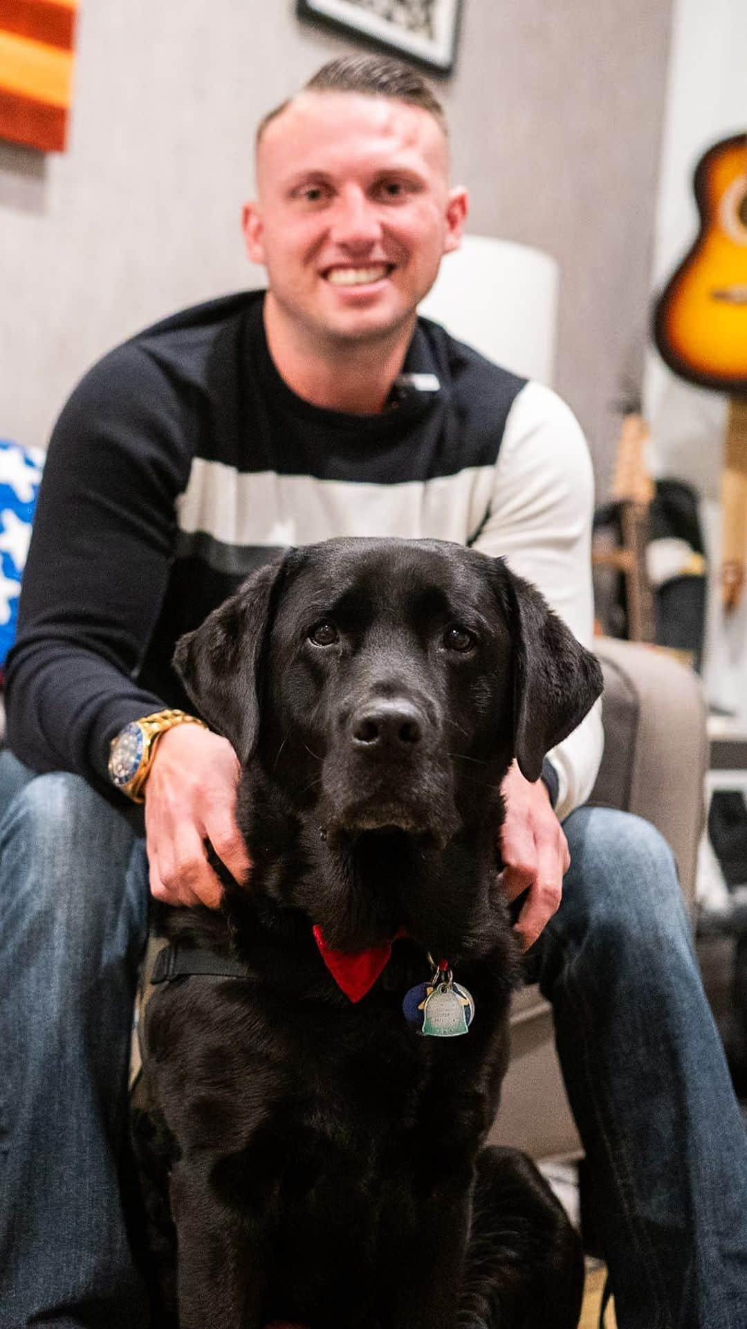 The Dogistのインスタグラム：「Trooper & Tyler McGibbon, Labrador Retriever and Retired U.S. Army SGT, Toms River, NJ • Ahead of Veterans Day, I’m teaming up with @gofundme to help raise money for @americasvetdogs to thank both veterans and their service dogs for their service. Not all heroes wear capes, but these ones do! First in our series, Tyler shares his story about deployment to Kuwait, his catastrophic injury, and long recovery with his assistance dog Trooper by his side.   America’s VetDogs’ mission is to help those who have served our country honorably live with dignity and independence. They raise, train, and place assistance dogs for veterans with physical disabilities; guide dogs for individuals who are blind or have low vision; service dogs to help mitigate the effects of post-traumatic stress disorder; and facility dogs as part of the rehabilitation process in military and VA hospitals. These dogs immeasurably change the lives of the veterans who are lucky enough to receive them, often supplanting the need for many pharmaceuticals.   Each dog costs about $50,000 from start to finish, and they provide these dogs at no cost to the veterans. Veterans consistently turn to GoFundMe for help affording and caring for service dogs - a cause that is not currently supported by the VA.   If you’re able to, please help support their mission with a donation as a Thank You For Your Service. Link in bio. #SponsoredByGoFundMe」