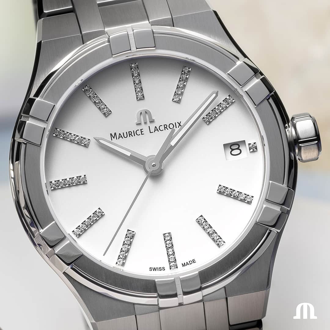 モーリスラクロアのインスタグラム：「Reinterpreted from an iconic 90s model, the updated #AIKON Quartz is a timeless expression of modern elegance. #BeYourAIKON #YourTimeIsNow」