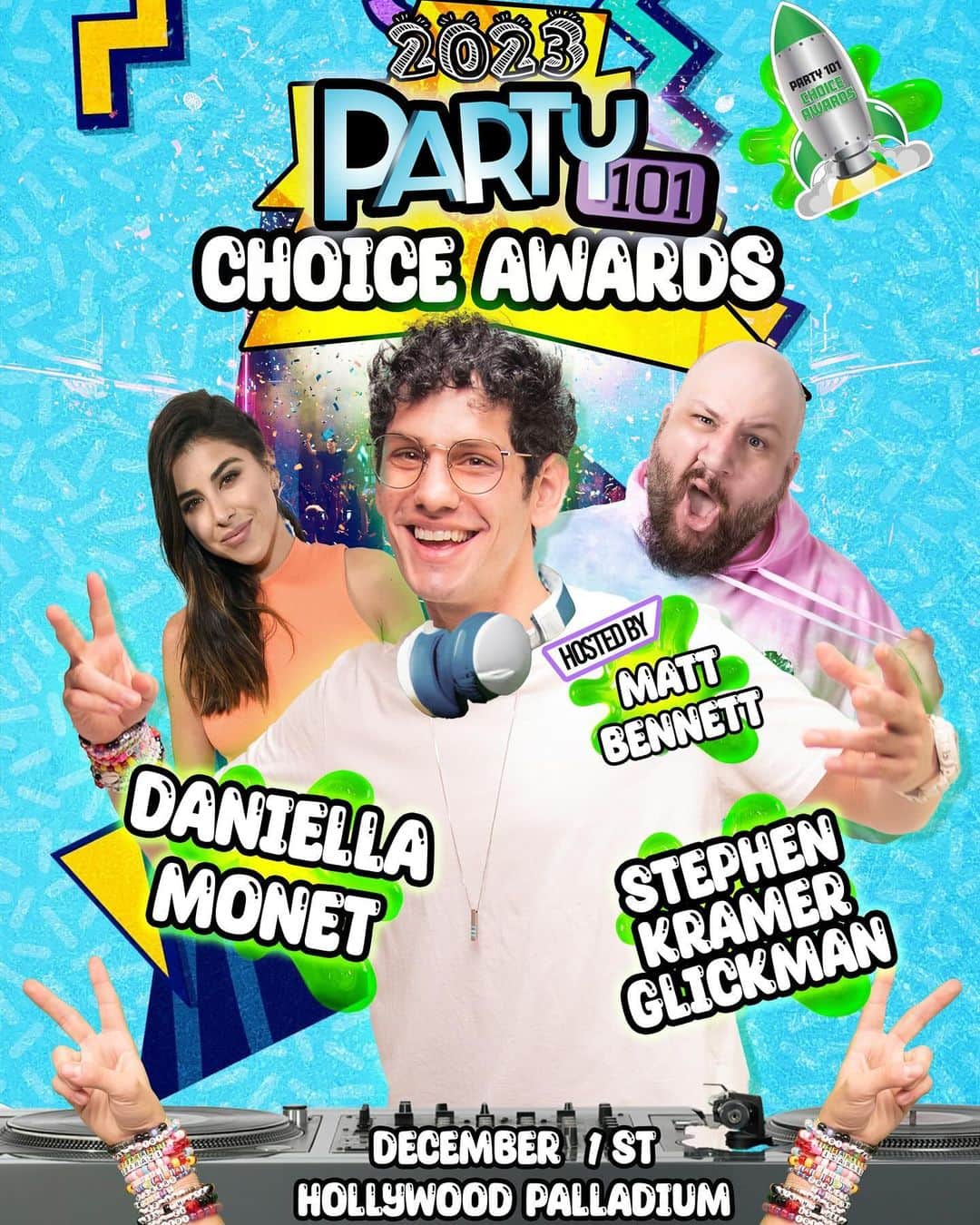 マット・ベネットのインスタグラム：「LA! Trina Vega and Gustavo Roque in the house! I’m so excited to have my friends @daniellamonet and @stephenglickman as guest presenters at the Party 101 Choice Awards and you should be too! See you December 1st!」
