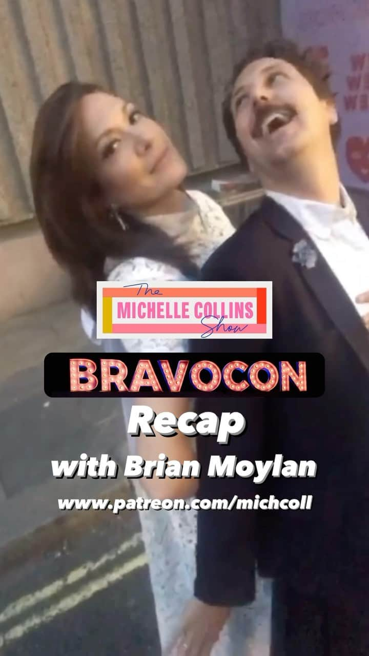 ミッチェル・コリンズのインスタグラム：「Dame @brianjmoylan of @vulture recap fame joins me to unpack ALL OF THE DRAMA from this year’s #bravocon!! Grab your talent badge, head to the cafeteria, and join us!!! @themichcollshow #bravocon2023 #rhoc #rhony #rhobh #rhop #rhoslc」