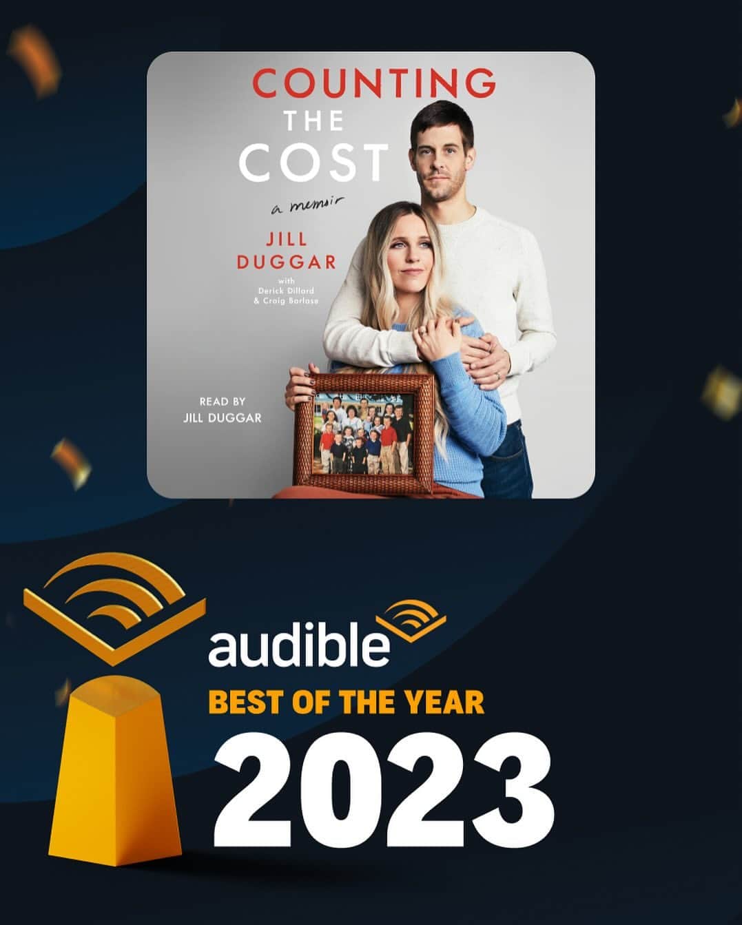 デリック・ディラードのインスタグラム：「📣I’m excited to share that @audible selected our audiobook #countingthecost as one of their Best Bios & Memoirs of 2023!  CC: @simon.audio #BestofTheYear」