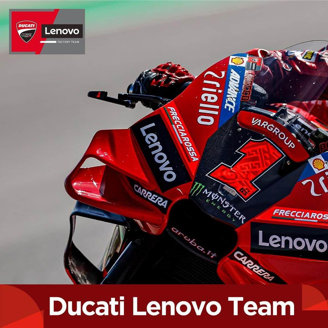 Lenovoのインスタグラム：「Can you imagine a @motogp race without technology? Neither can we. Watch our tech in action at the #MalaysianGP and help us cheer on @pecco63 and @bestia23 by dropping a 👏 below!   Learn more about the Lenovo and @ducaticorse partnership at the link in bio. #DucatiLenovoTeam」