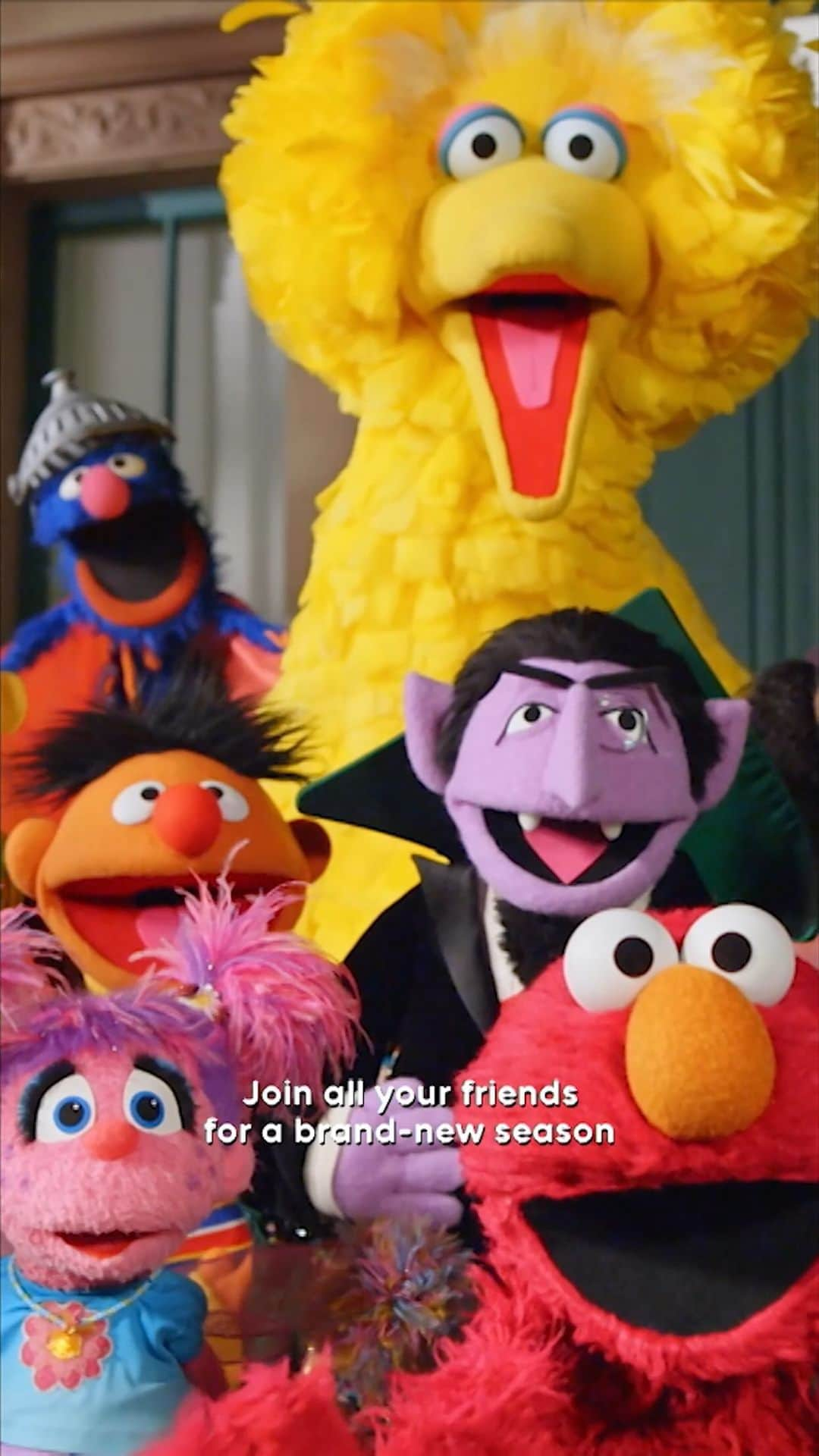 セサミストリートのインスタグラム：「Today is #SesameStreetDay, and we’re celebrating 54 years of helping children everywhere grow smarter, stronger, and kinder through laughter, learning, and everybody’s favorite furry friends. Season 54 is out now on @StreamOnMax!」