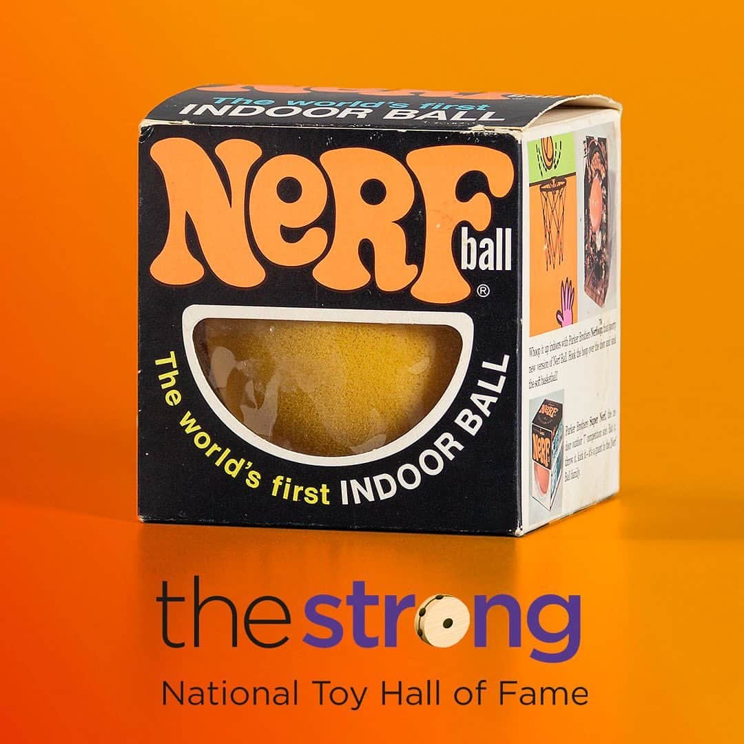 Hasbroのインスタグラム：「Say hello to the newest Toy Hall of Fame inductee – Nerf! 🏆   From being the world’s first indoor ball to crafting our own sport, Nerf has continued to lead through innovation.   You already know the drill  – It's Nerf or Nothin'!」
