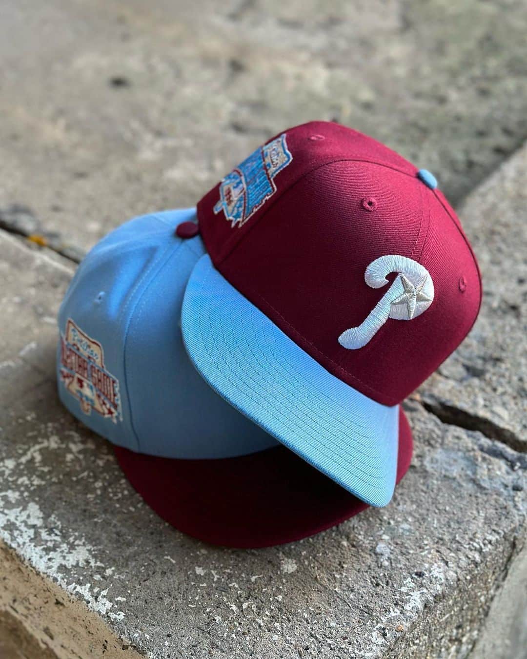 Mr. Tyさんのインスタグラム写真 - (Mr. TyInstagram)「#fotd my @phillies 3.0. Those lovely sky blue and maroon Phillies uniforms are immortalized once again👌🏾. Had to flip it and brig it back for those who missed the 2.0.  Big P star front logo, encrusted 96 ASG patch, green UV, and a black sweatband.  No date or anything set for this, but these will be via @stash1250 and not Mexico City this time.   #capson #fittedcap #fittedfiend #teamfitted #thatfittedmean #stayfitted #59fifty #phillies #floridamarlins #myfitteds #fittednation #neweracap #neweracaptalk #5950 #stayfitted #newera #igfittedcommunity #philadelphiaphillies」11月11日 0時47分 - regularolty