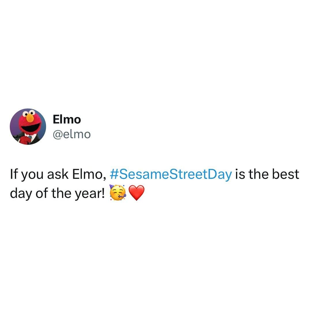 セサミストリートのインスタグラム：「We agree with all our heart, @elmo! Drop 💚💛 in the comments to share some Sesame Street Day cheer! Today is for all of us! #SesameStreetDay」