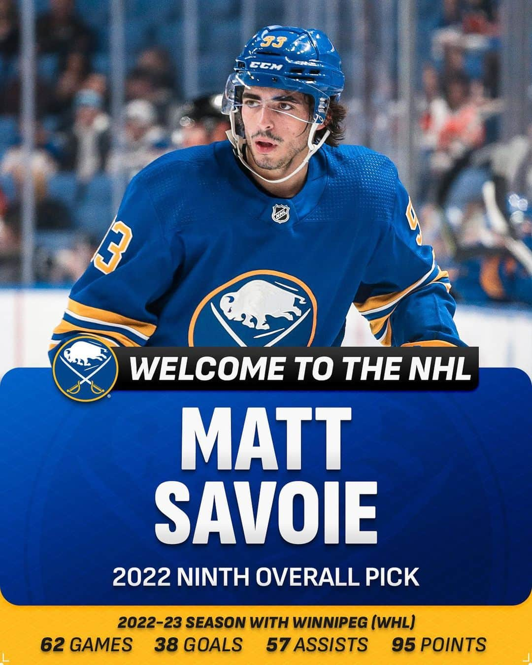 NHLさんのインスタグラム写真 - (NHLInstagram)「@mattsavoie7 will make his NHL debut tonight for the @buffalosabres! ⚔️   Welcome to the League!」11月11日 1時52分 - nhl