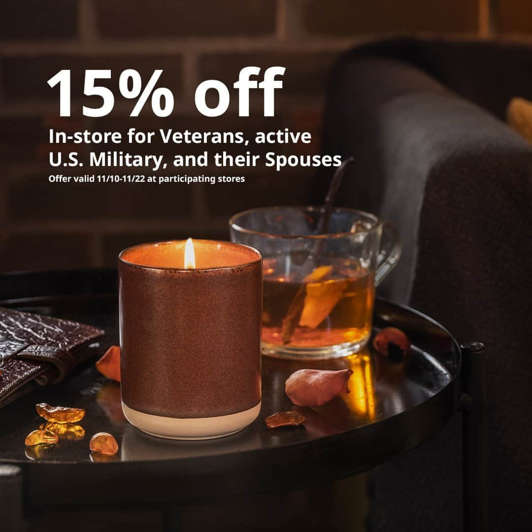 IKEA USAのインスタグラム：「We're saluting our service members! Save more in-store starting now through 11/22, plus enjoy a free entrée at the IKEA Swedish Restaurants from 11/10-11/12. Learn more at the link in bio.」