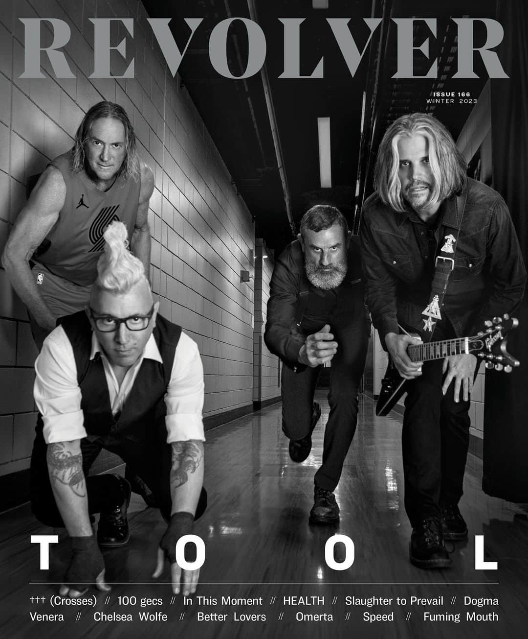 Revolverのインスタグラム：「Unveiling the last of our Winter Issue covers — featuring the mighty TOOL, who we joined on their massive, ongoing North American tour.⁠ ⁠ Order the mag now, plus 'Fear Inoculum' on 3LP and stunning @jondix art prints inspired by the album, at the link in our bio.⁠ ⁠ 📸: @kristinburnsstudio」