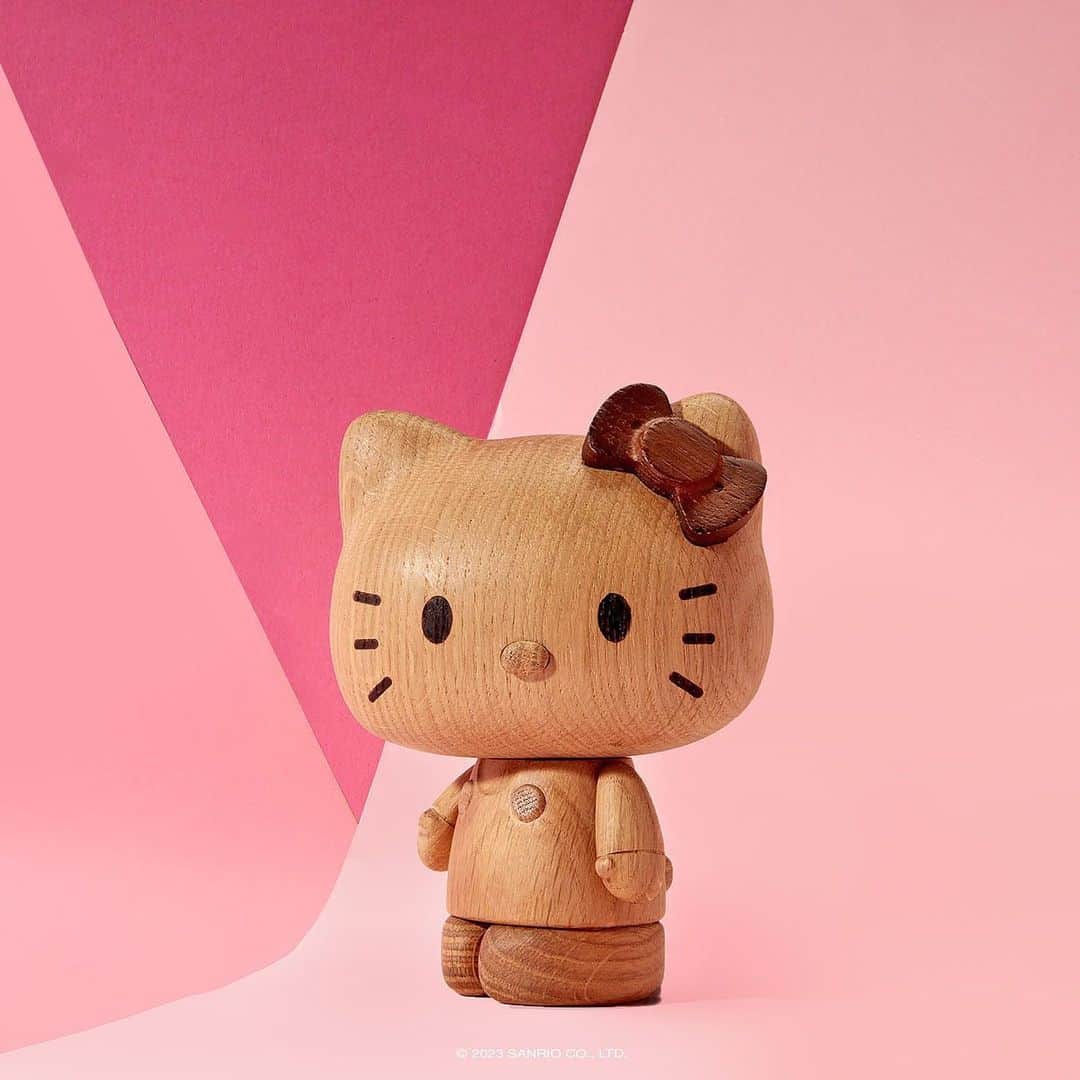 Hello Kittyのインスタグラム：「Cute and collectible ✨ This Hello Kitty wooden figure is sculpted from white oak and will make a cozy addition to any home. Link in bio to shop!」