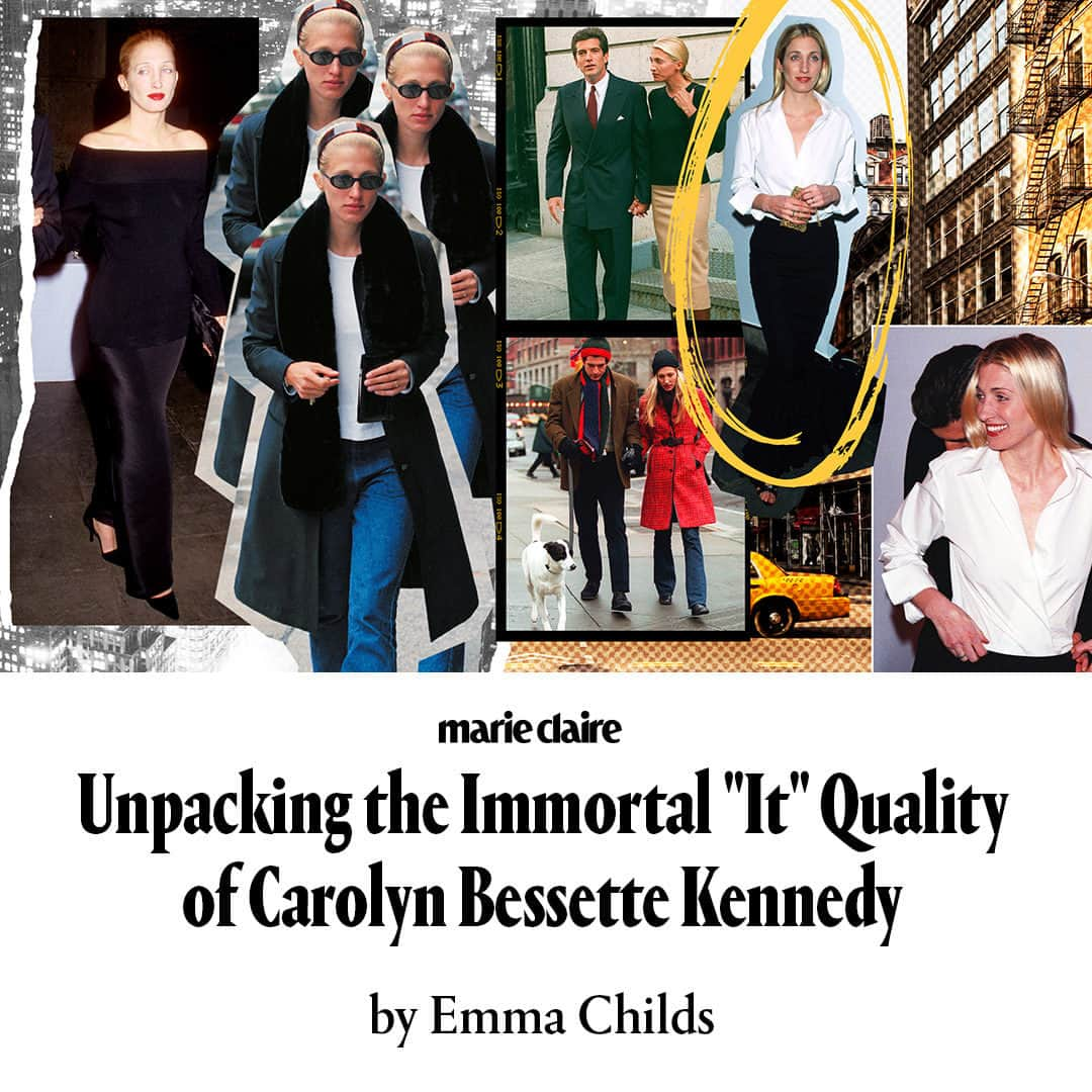 マリクレールのインスタグラム：「“She was an enigma; her clothes were an enigma. Her message was very clear, but also, it wasn't. And that's the beauty of it all.”  Nearly 25 years have passed since Carolyn Bessette Kennedy’s tragic death, but her place in the fashion pantheon remains unchallenged. She’s continuously cited as the pinnacle of ’90s minimalism and the archetype of an American “It” girl. Her style—streamlined and crisp, occasionally avant-garde, always effortless—makes her a mainstay of mood boards.  At the link in bio,  @emmachilds_ speaks with @sunitakumarnair, author of the new CBK fashion biography, to understand why her fashion legacy still resonates. photos: @gettyimages」