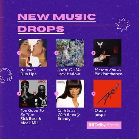 ドルビーラボラトリーズのインスタグラム：「New music Friday comin’ in 🔥 What are you listening to in #DolbyAtmos?」