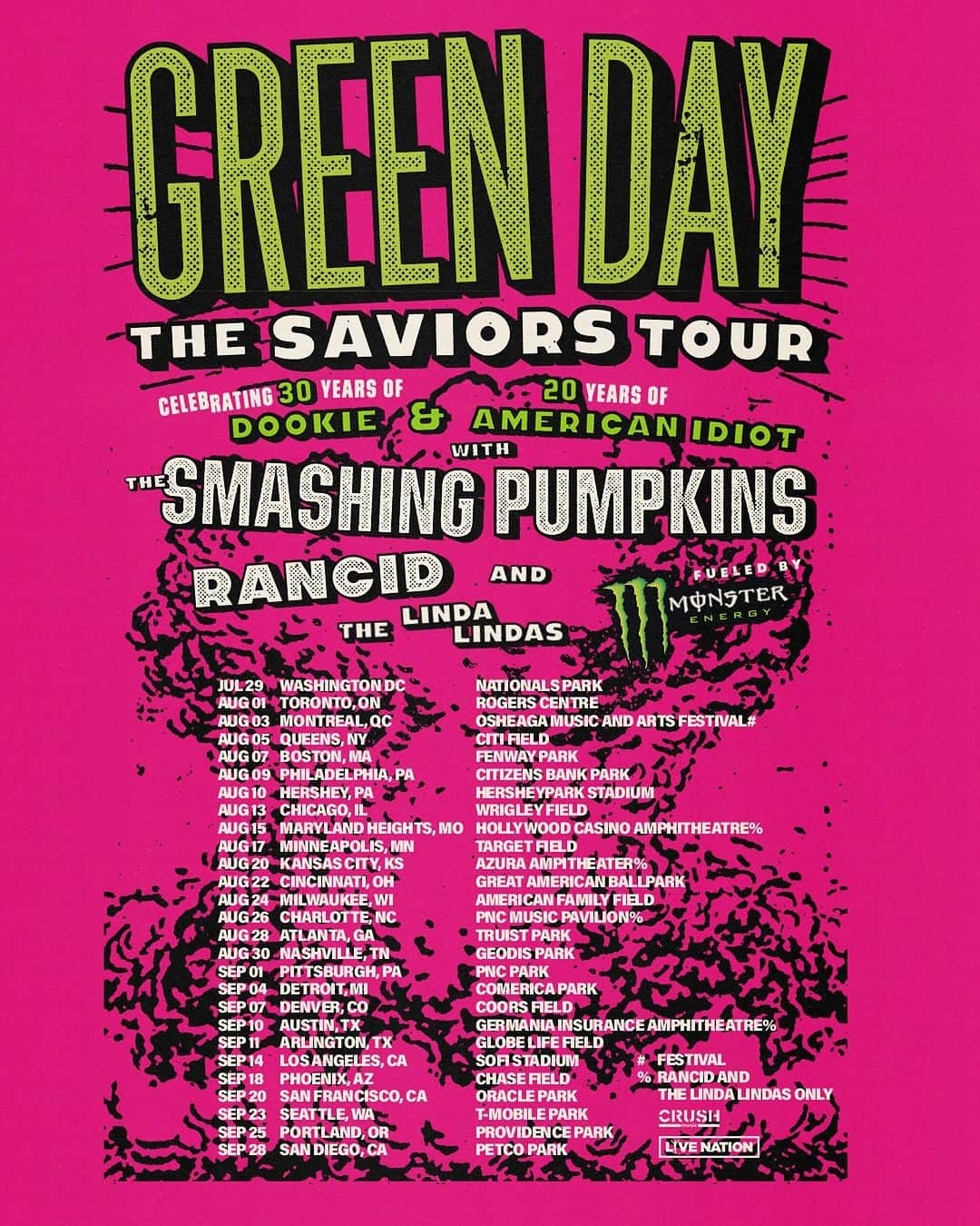 Green Dayさんのインスタグラム写真 - (Green DayInstagram)「Annndddd we're off to the races!!! North America, all of The Saviors Tour shows are ON SALE NOW  UK & Europe, do you have your tickets yet?! 🔥」11月11日 3時02分 - greenday