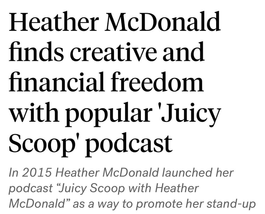 ヘザー・マクドナルドのインスタグラム：「This article came out last night. The timing could not be better. Thank you @spencerpratt for participating and driving to the valley (last slide) #empowerment #truefriends #juicyscoop #podcast #podcasting #dontgiveup #comedy #standup #818 #818tillidie」