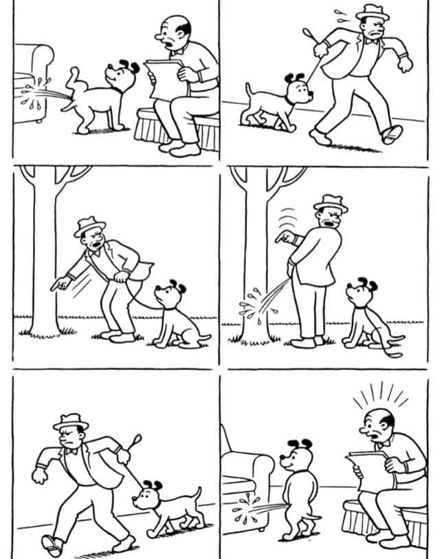 スラッシュのインスタグラム：「Credit to @bittycar How to Housebreak Your Dog by Ernie Bushmiller.  iiii]; )'」