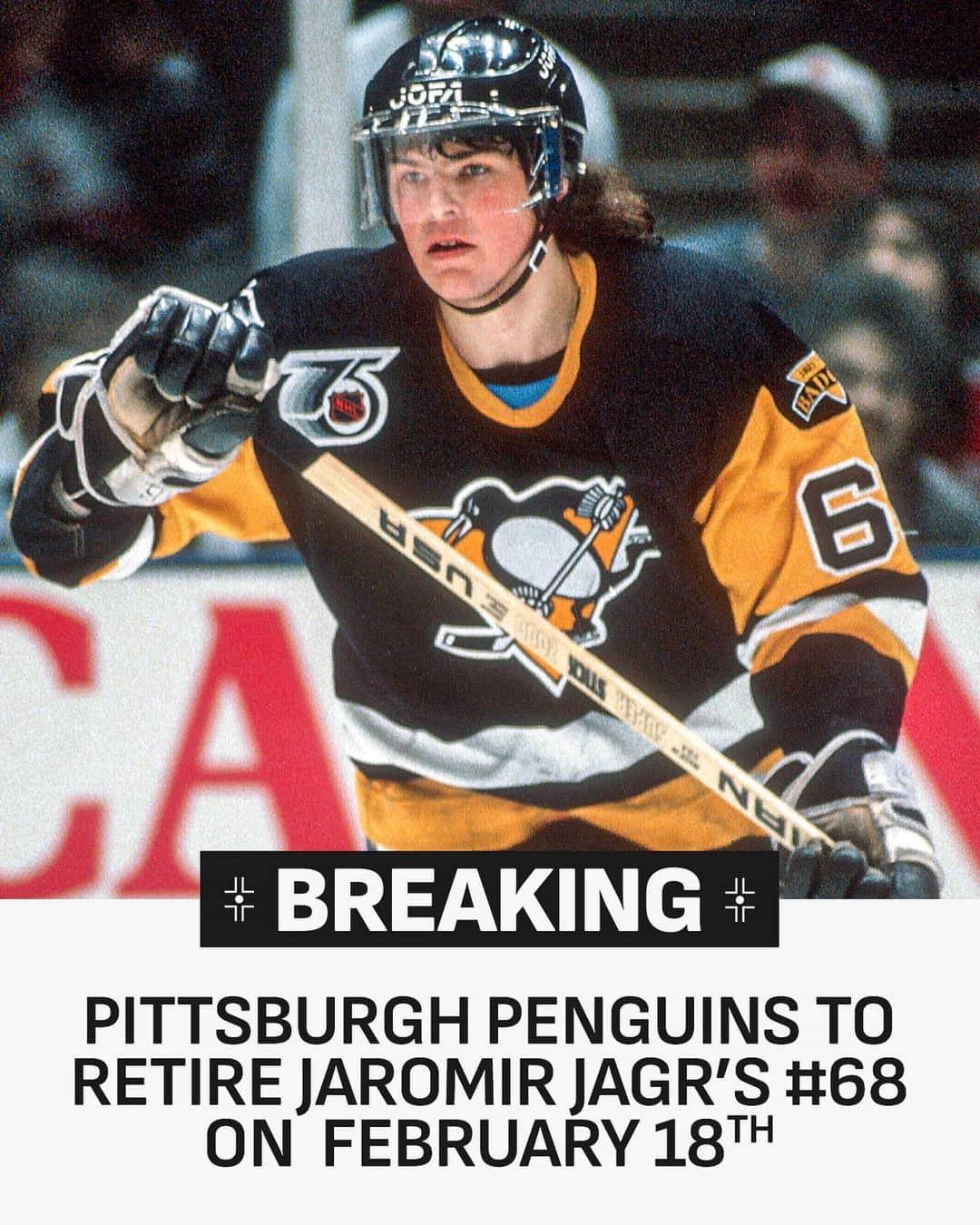 NHLさんのインスタグラム写真 - (NHLInstagram)「Jaromir Jagr's #68 is going to the ...