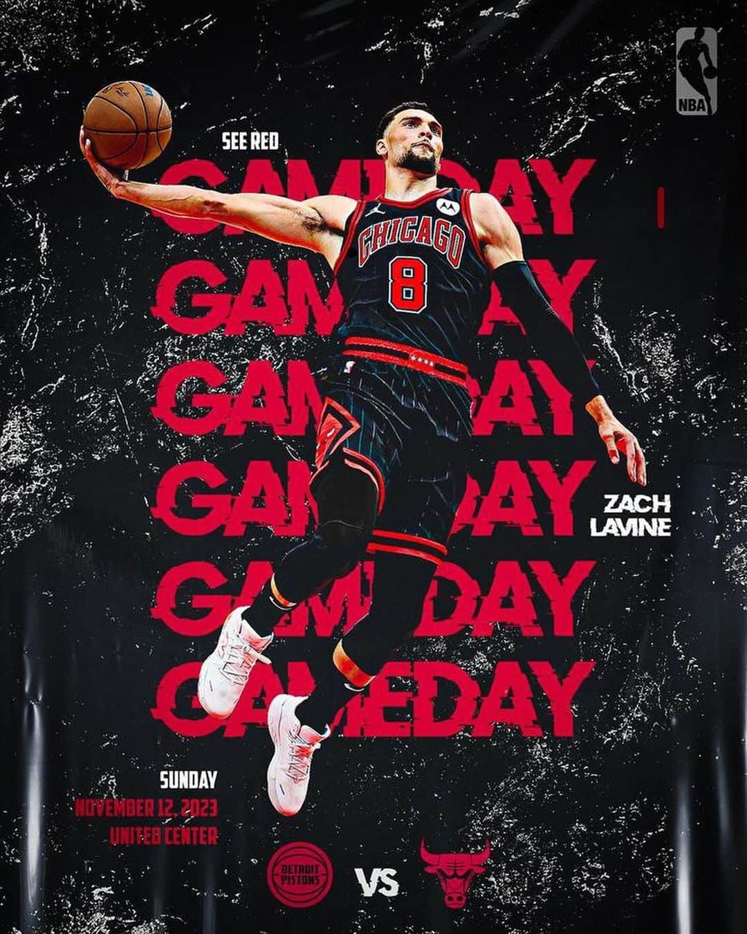 Chicago Bullsさんのインスタグラム写真 - (Chicago BullsInstagram)「Flight 8 ✈️ #BullsArt . 🎨: @jt__graphics, @fryczprojektuje, @emilyaburke06 @designedbytanvir」11月11日 6時10分 - chicagobulls