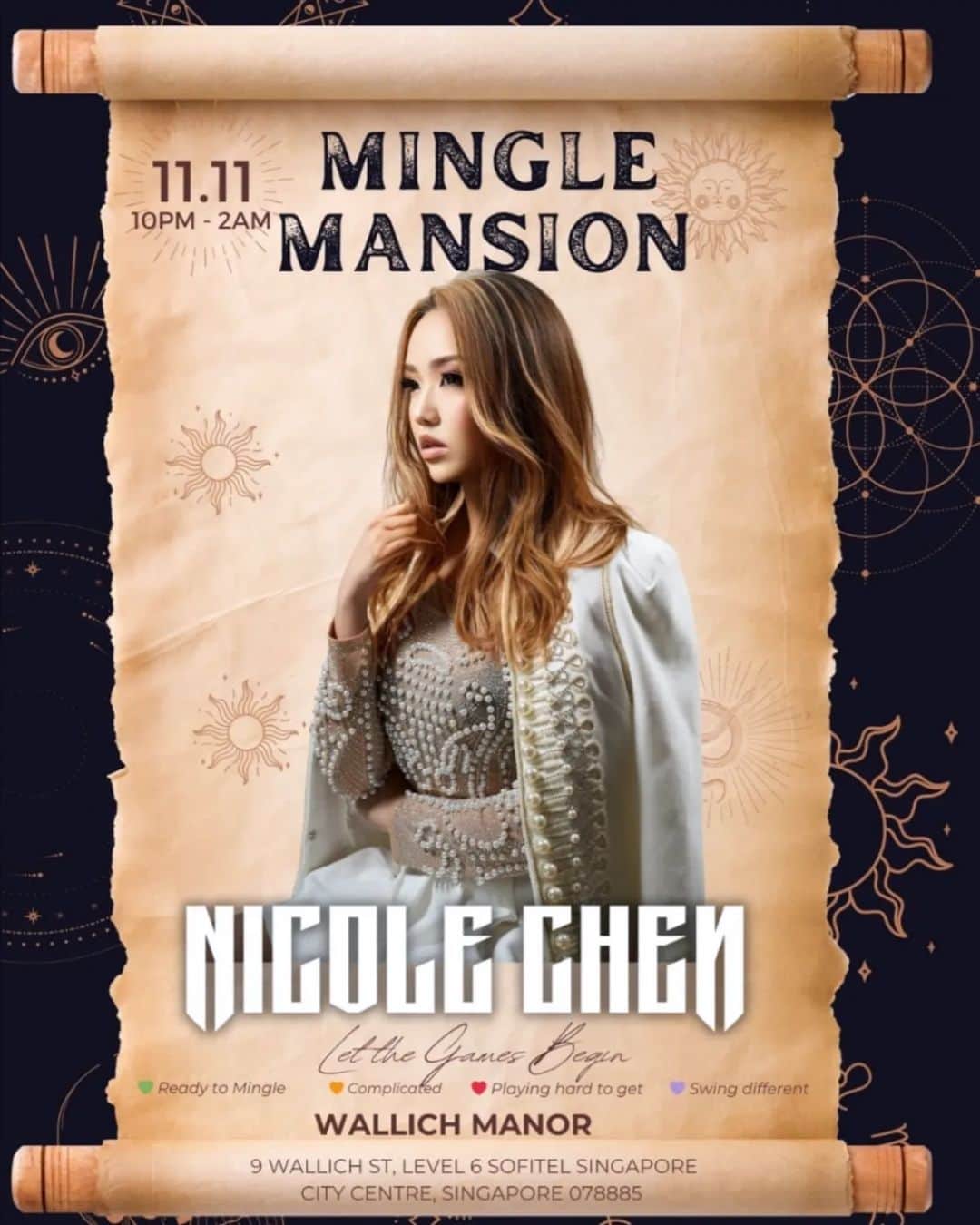 Nicole Chenのインスタグラム：「Tonight is singles day 11.11 ( Sold out!) Time to play the game! Let's go! Hip hop and commercial music tonight  Amazing with @hazelsguestlist.sg and @anthem.entertainment」