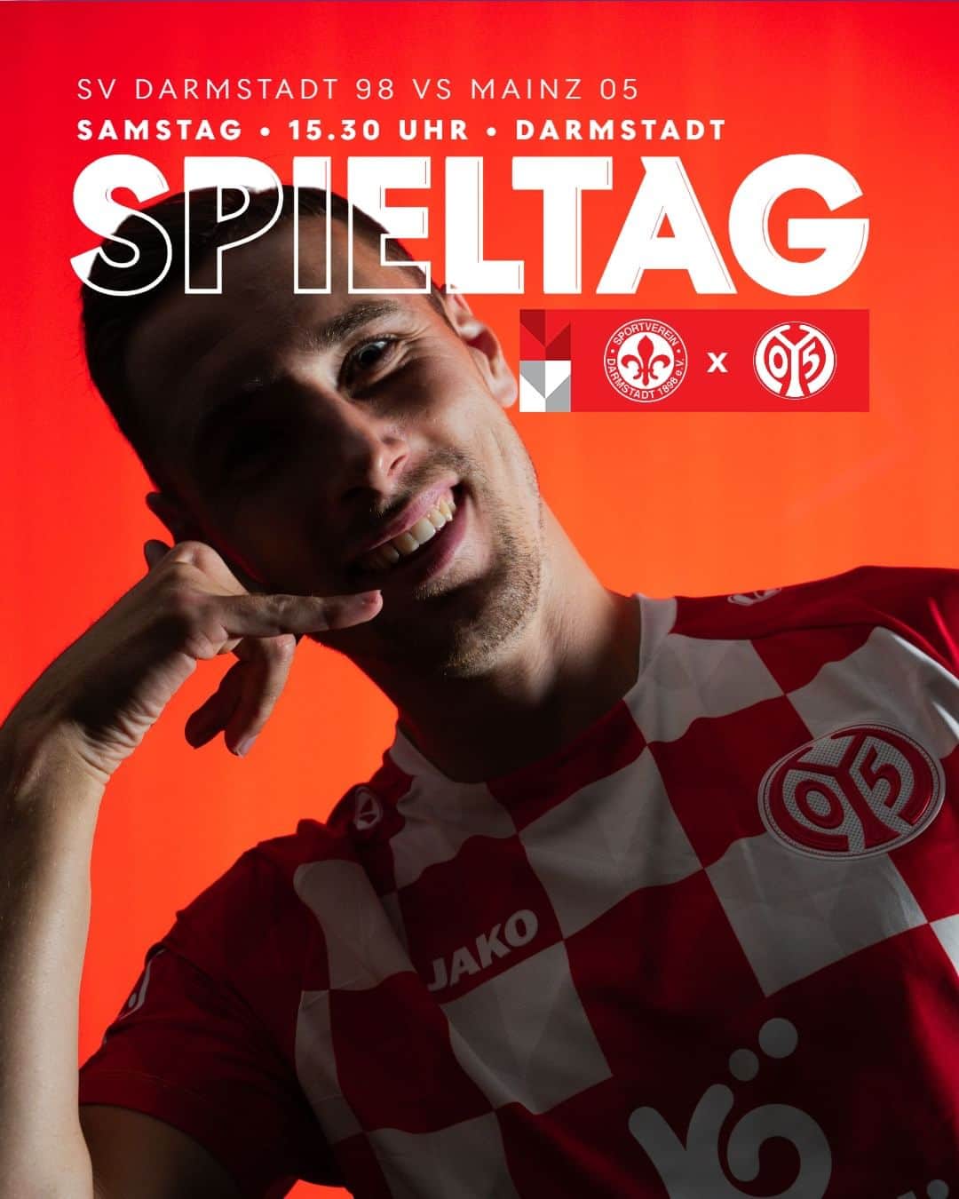 1.FSVマインツ05のインスタグラム：「🔴 AUSWÄRTSSPIEL ⚪   Alle in Rot nach Darmstadt! 🟥🟥 #SVDM05 #Mainz05」