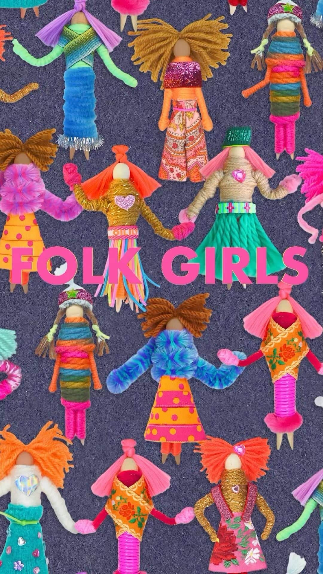 オイリリーのインスタグラム：「Come dance with our Folk Girls! This amazing print is made of dressed up pegs, funny right? ✂️   #oilily #oililykids #fall #newcollection #printdesign #oililyworld #happyprint」