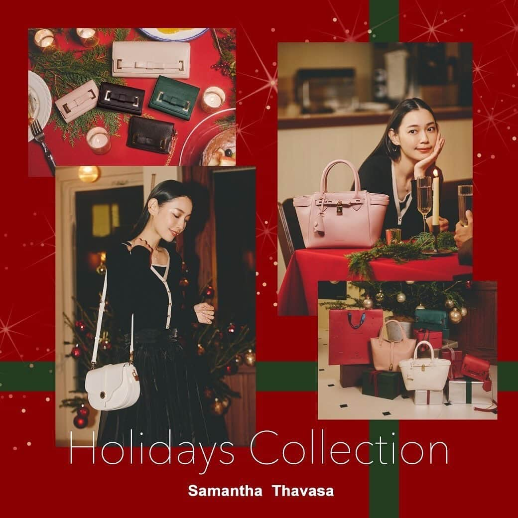 Samantha Thavasaのインスタグラム：「Holidays Collection🎄 --------------------------  サマンサタバサからホリデーシーズンにぴったりなオススメアイテムをご紹介🎄⭐️  --------------------------  #サマンサタバサ #samanthathavasa  #バッグ  #bag  #holiday」