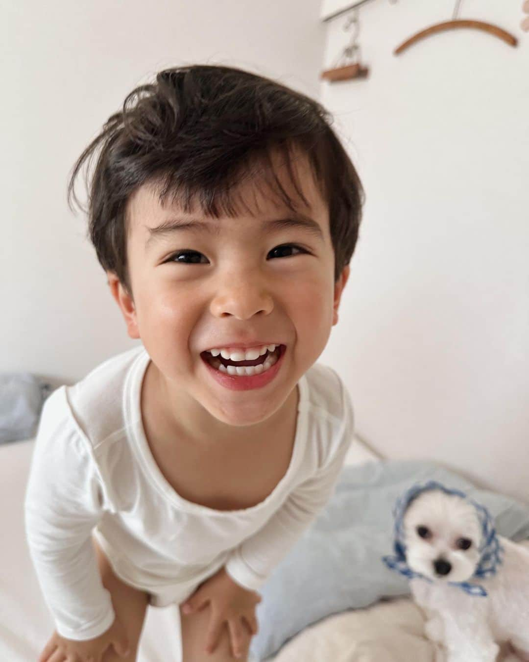 ちょびのインスタグラム：「かわいい2人がだいすき🧁 3歳👦🏻と6歳🐶  #すべてわたしの愛しい記憶」