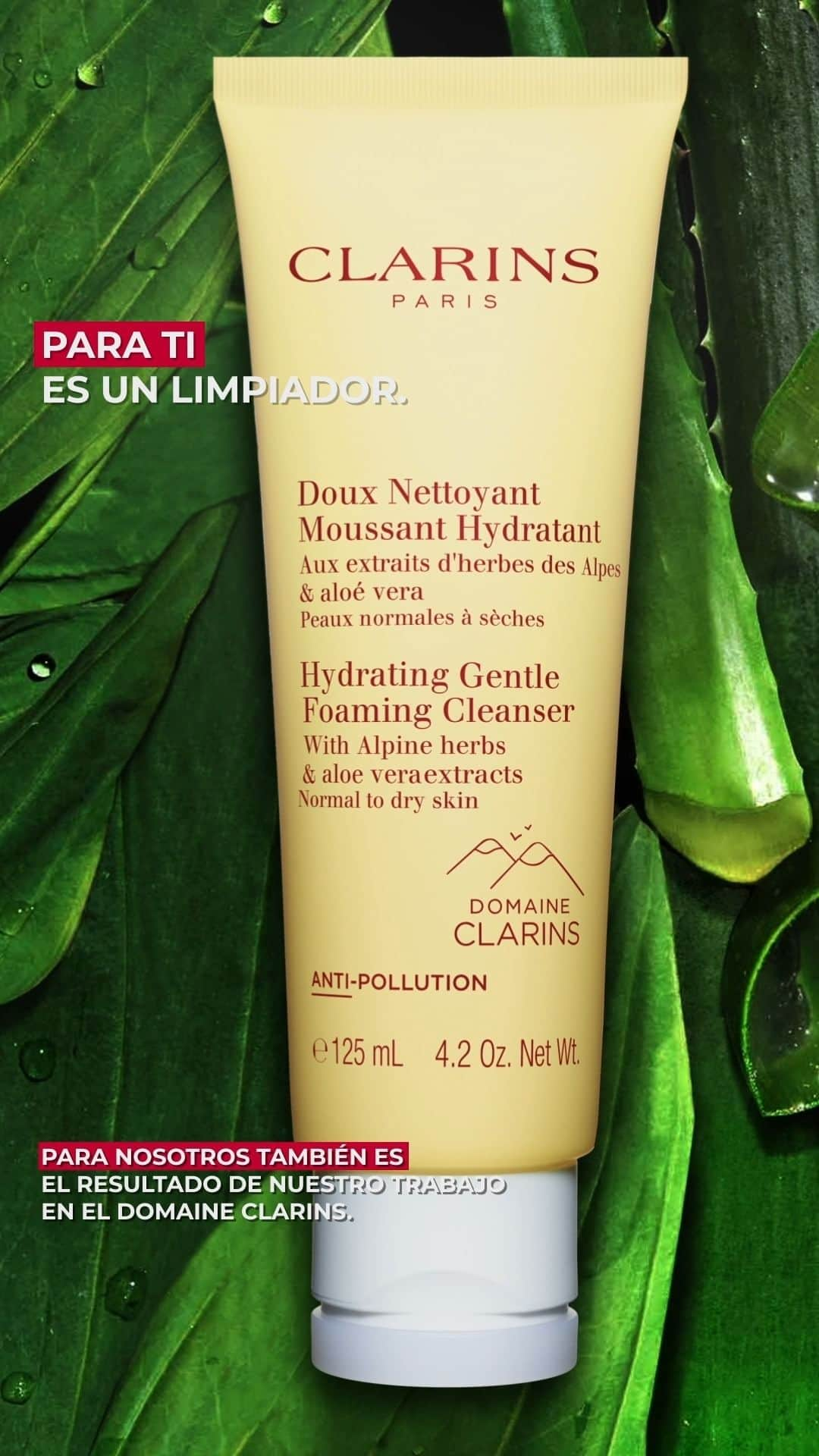 Clarins Méxicoのインスタグラム：「Disfruta de nuestro maravilloso cleanser todas las mañanas, sentirás tu carita fresca y suave con un delicado aroma 🥰🌿」