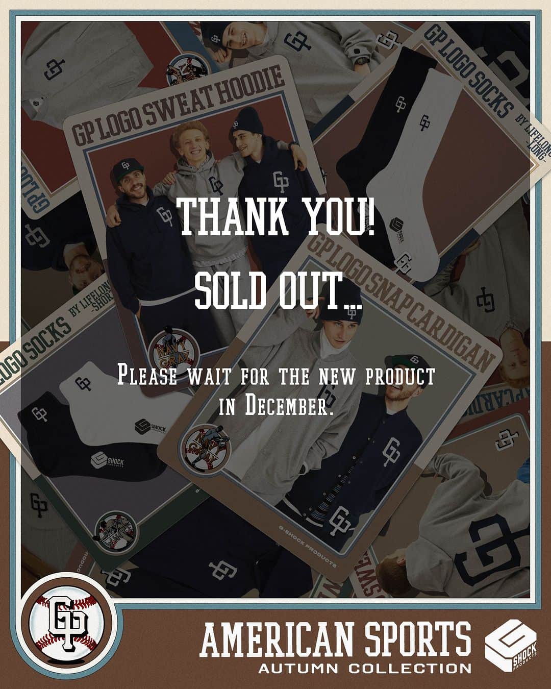 のインスタグラム：「SOLD OUT, THANK YOU !  G-SHOCK PRODUCTS AMERICAN SPORTS AUTUMN COLLECTION  #g_shock #g_shock_products #americansportsautumncollection #fashion」