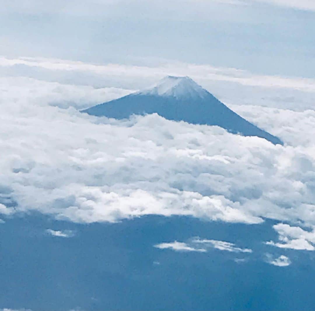 尾木直樹のインスタグラム：「空からの富士山と立山連峰！！羽田のビル群に比してやはり富士山はいいですね^_^ ｰ #富士山#羽田 #立山連峰#冠雪#講演会#さむい」