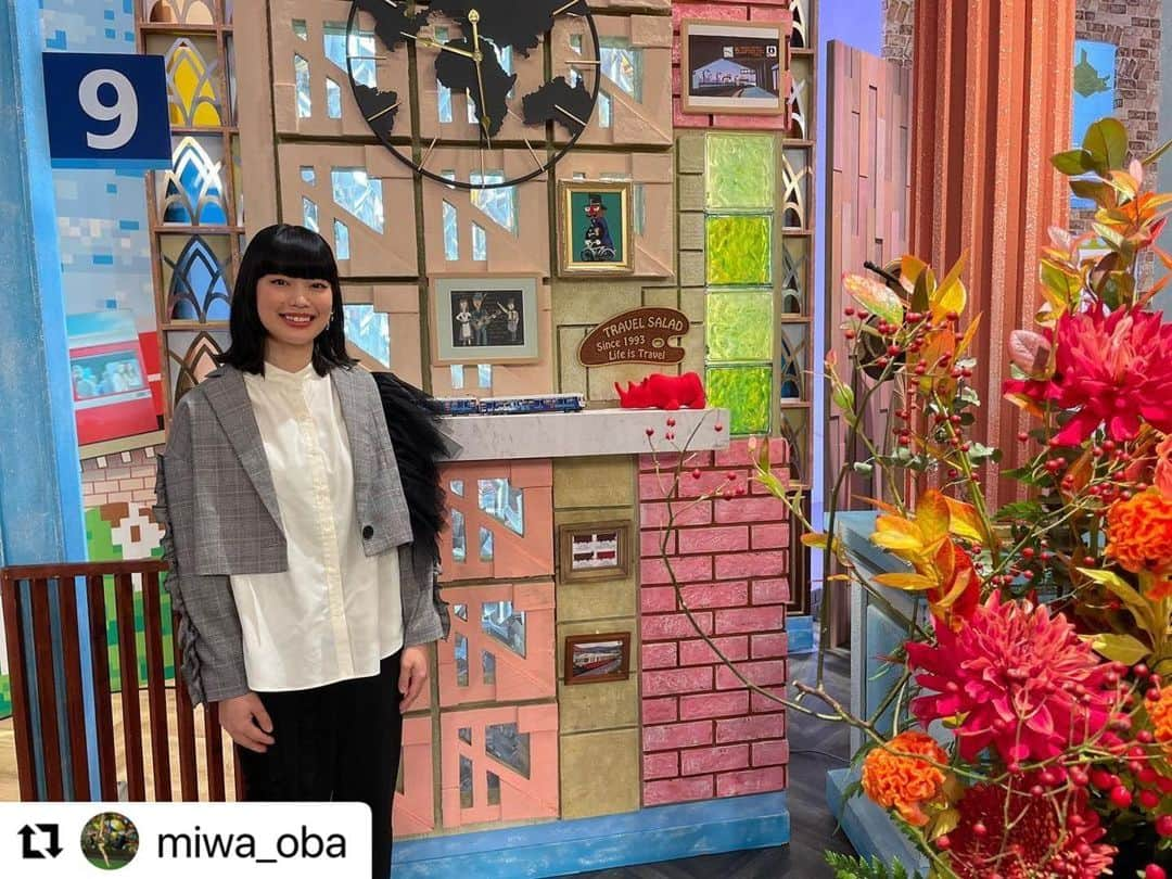 朝日放送「朝だ！生です旅サラダ」のインスタグラム：「#Repost @miwa_oba with @use.repost ・・・ 旅サラダありがとうございました！ 今週はサン・モリッツでしたー 世界遺産のベルニナ・エクスプレスは車窓からの景色がほんっとに綺麗でした！ セガンティーニ美術館も素晴らしい絵がたくさんあって、初めて絵を見て涙が出そうになりました ぜひ実際に見に行ってほしいです！！  そして来週はついにクライミングシーンもあります！お楽しみにー！  @tabisalad  スタジオ衣装 @verofonna」