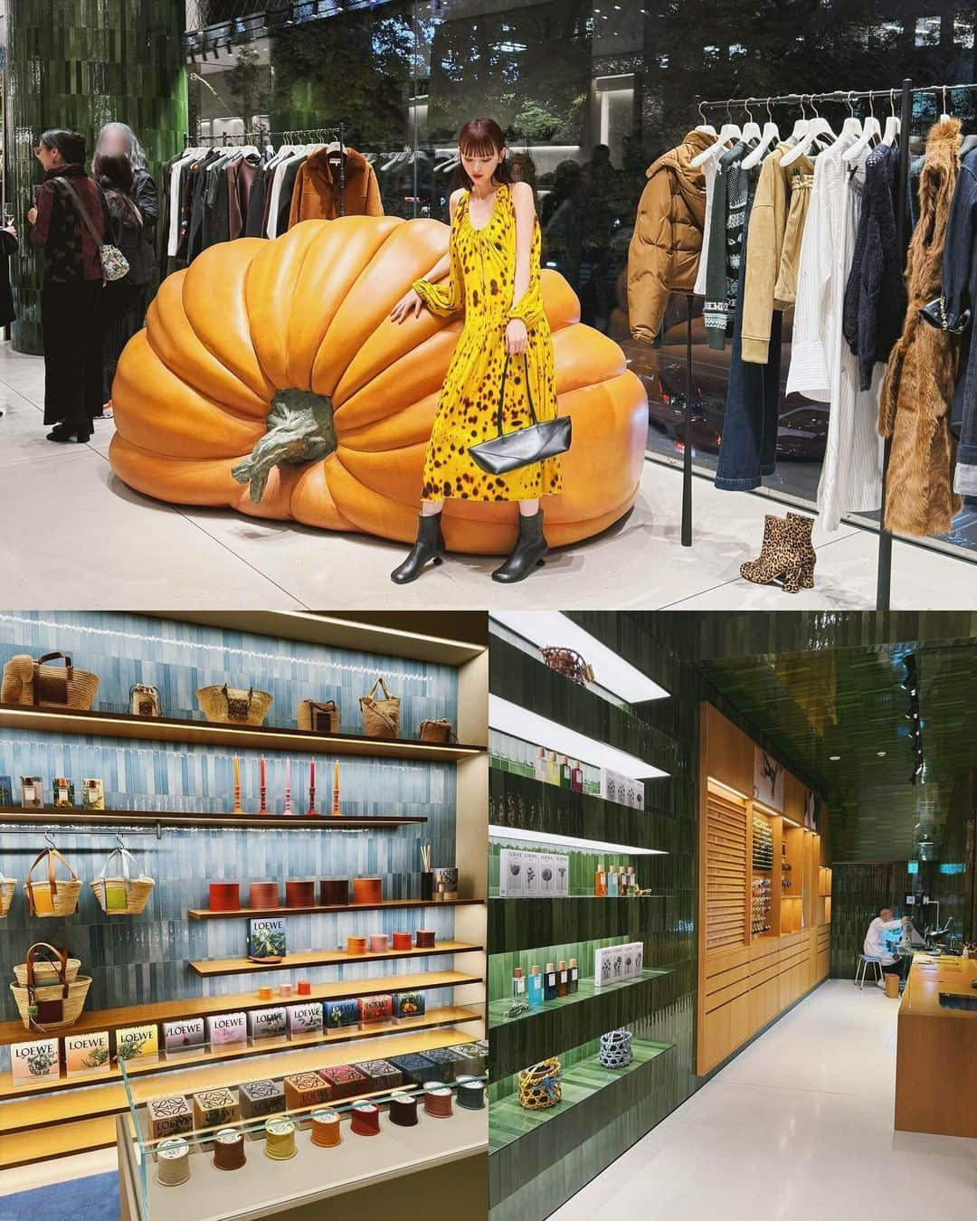 鈴木えみさんのインスタグラム写真 - (鈴木えみInstagram)「とても楽しみだったLOEWEの新店舗「カサロエベ表参道」が本日リニューアルオープンしました🧡 クリエイティブディレクターのジョナサンとは久しぶりすぎる再会！ 日本最大の店舗内には数多くのアート作品が並んでおり、東京初のリクラフトサービスも。 ロエベはアニマルモチーフが多いことでも知られていますが、大好きなラッコのぬいぐるみやワオキツネザルのバッグを発見して大興奮❣️ 京都の陶芸制作ユニット「スナ・フジタ」との作品が世界先行発売されるのですが、隣接した期間限定キャンディショップは遊園地かと思うほどの驚きのかわいさで、幸せのため息が漏れまくりました...🫠💘心が満たされました。ありがとうジョナサン🫶🏻 ㅤㅤㅤ #LOEWE #ロエベ #LOEWEOmotesando #PR」11月11日 14時45分 - emisuzuki_official