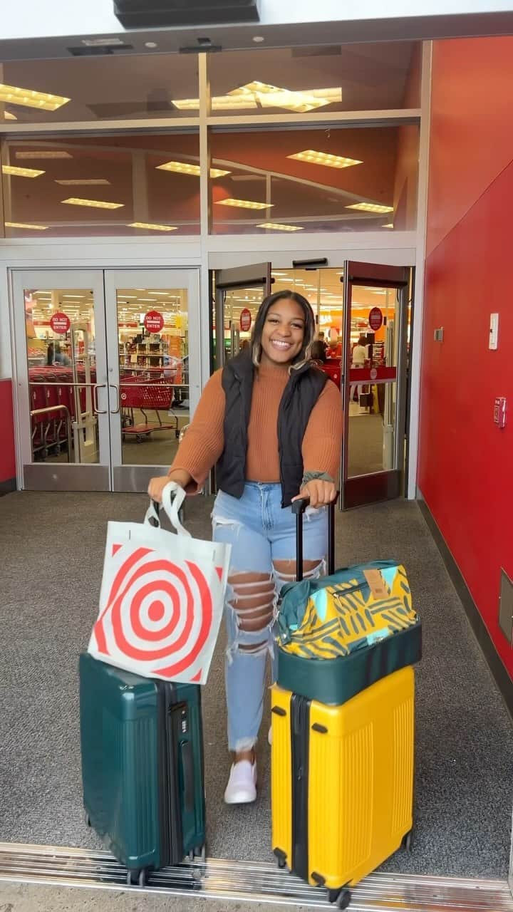 Targetのインスタグラム：「You’re going places in major style with WNDR LN by @tinawells. A whole travelista ✈️✨ Shop the collection before your next getaway!  #target #luggage @dommythetravelista @wndr_ln」