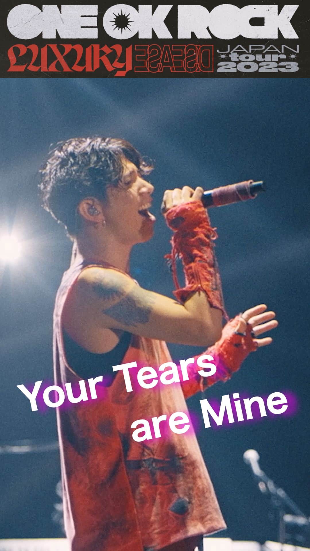 ONE OK ROCKのインスタグラム：「Your Tears are Mine [Official Short Clip from "Luxury Disease" JAPAN TOUR]  11/15発売DVD, BDの予約はこちら https://oor.lnk.to/LD_DVDBD #ONEOKROCK #LUXURYDISEASE #tour」