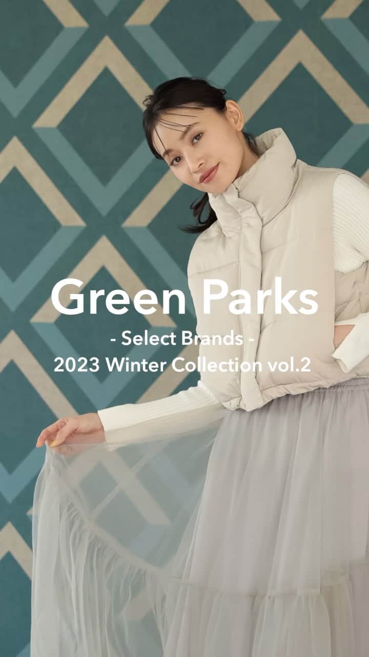 Green Parks(グリーンパークス) のインスタグラム：「SELECT BLAND【Winter Collection vol.2】  Green Parksのセレクトブランドから 冬の新作スタイルをお届け❄️  アイテム詳細は⬇️の「👜商品」よりCHECK✔︎  ==== ==== ==== ==== ==== ==== 【brands】 SUGAR SPOON　／　 ELENCARE DUE ／　 Petit Fleur　...etc ==== ==== ==== ==== ==== ====  #グリーンパークス #GreenParks  #SUGARSPOON #ELENCAREDUE #PetitFleur  #大人カジュアル #オトナカジュアル #カジュアルファッション #カジュアルコーデ #大人カジュアルコーデ #大人フェミニン　#フェミニン #フェミニンカジュアル #冬服 #冬コーデ #ニット #ニットコーデ #シャギーニット #ワンピース #ベスト #チュールスカート #タートル #リブタートル   stripe_intl」