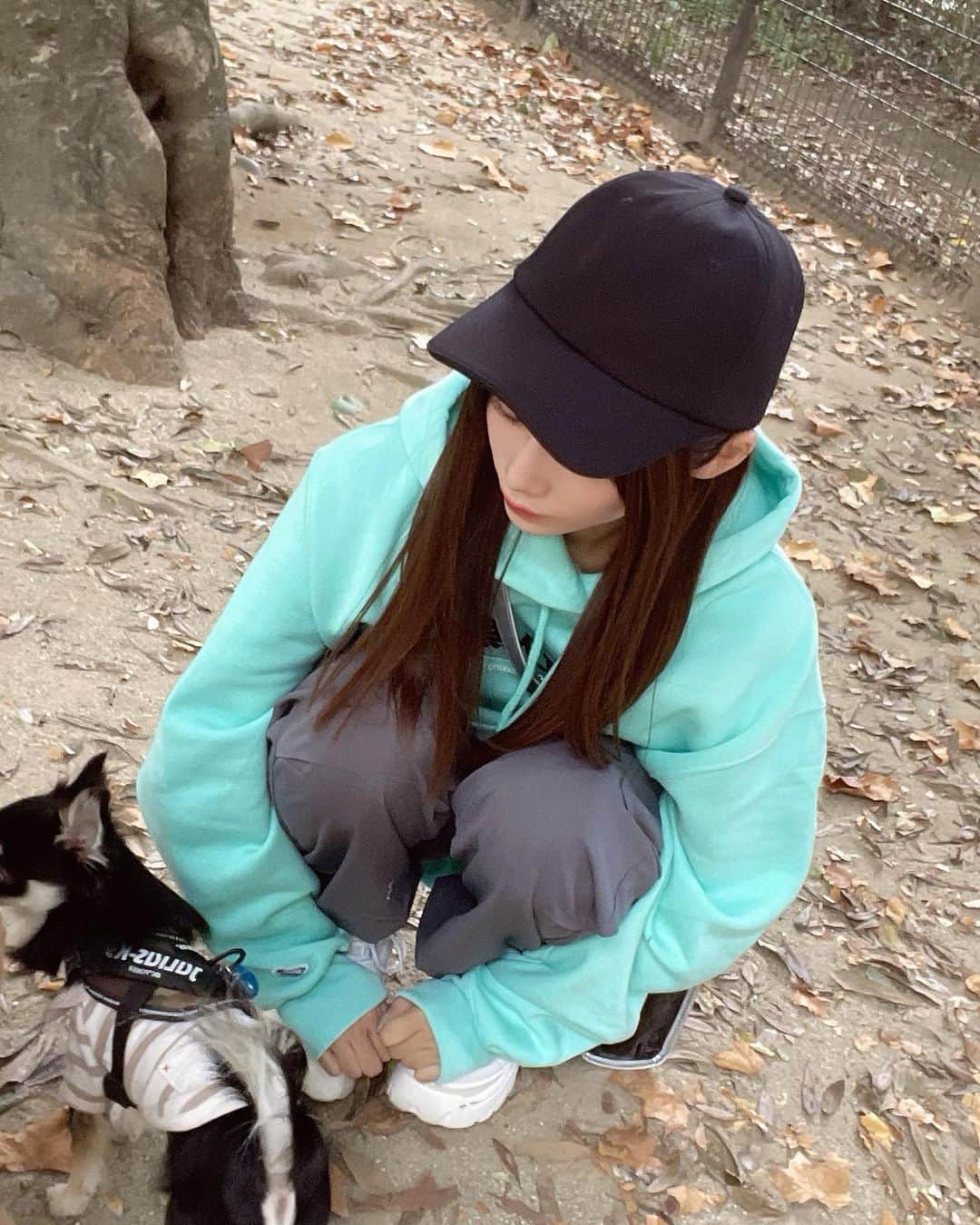 菖蒲まりんさんのインスタグラム写真 - (菖蒲まりんInstagram)「ごまとリンクコーデ🐶♡   #fr2月桃  #FR2 #ドッグラン #ダックス #ミニチュアダックス #犬 #🐶 #dog #犬バカ部  #いぬのいる暮らし  #ごましお #パーカー女子」11月11日 20時58分 - marin_nonfic