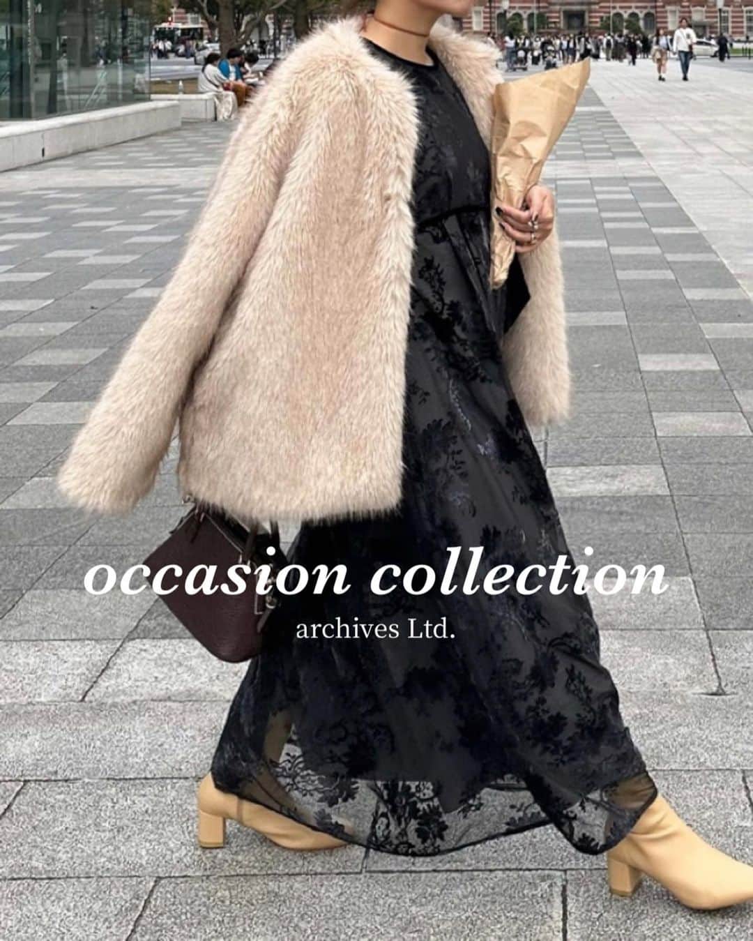 archives_officialのインスタグラム：「【LIMITED ITEM】 💐💐occasion collection💐💐  -シンプルだけど、大人の遊び心ある トレンドカジュアルスタイルを提案-  ⁡✔ #otona_archives 〈オトナ×アルシーヴ〉  ⁡ ⁡ ⁡ ※LUMINE【町田、大宮店舗以外】 ※博多アミュエスト、アトレ川崎、 ルクア大阪（一部商品取扱） ※PMbox,zozotown 各店舗のみ購入して頂けます ⁡  ⁡ ⁡  ⁡  ⁡🏷shopping︎🛒 ▶︎画像をタップしてショッピングしていただけます🛒 ※商品リンクの反映には時間がかかる場合があります。 予めご了承下さい。 ⁡ ⁡ @archives__official ⁡ ⁡  ⁡ #archives#アルシーヴ#archives__official#limited #オケージョン#オケージョンドレス#オケージョンコーデ #オケージョンワンピース#ワンピース#ワンピースコーデ #キャミワンピ #ファー #コート#ファーコート #ファージャケット#冬コーデ #冬服コーデ #冬服 #トレンドコーデ#トレンドアイテム#フェミニン #大人かわいい#大人カジュアル#大人カジュアルコーデ  #大人コーデ#大人女子 #大人ファッション」