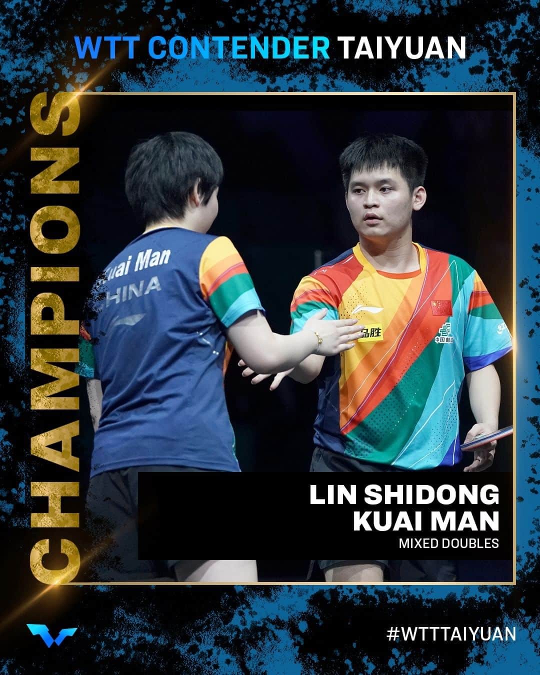ITTF Worldさんのインスタグラム写真 - (ITTF WorldInstagram)「Congratulations to the newly-minted #WTTTaiyuan Mixed Doubles Champions - Lin Shidong and Kuai Man 🇨🇳🏆  #WTTContender #TableTennis #PingPong」11月11日 21時49分 - wtt