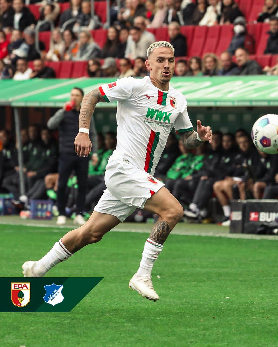 FCアウクスブルクのインスタグラム：「𝑺𝑾𝑰𝑷𝑬 für unsere 𝑺𝑻𝑨𝑹𝑻𝑬𝑳𝑭! 👉💪 #FCATSG   #FCA #FCA1907 #fcaugsburg」