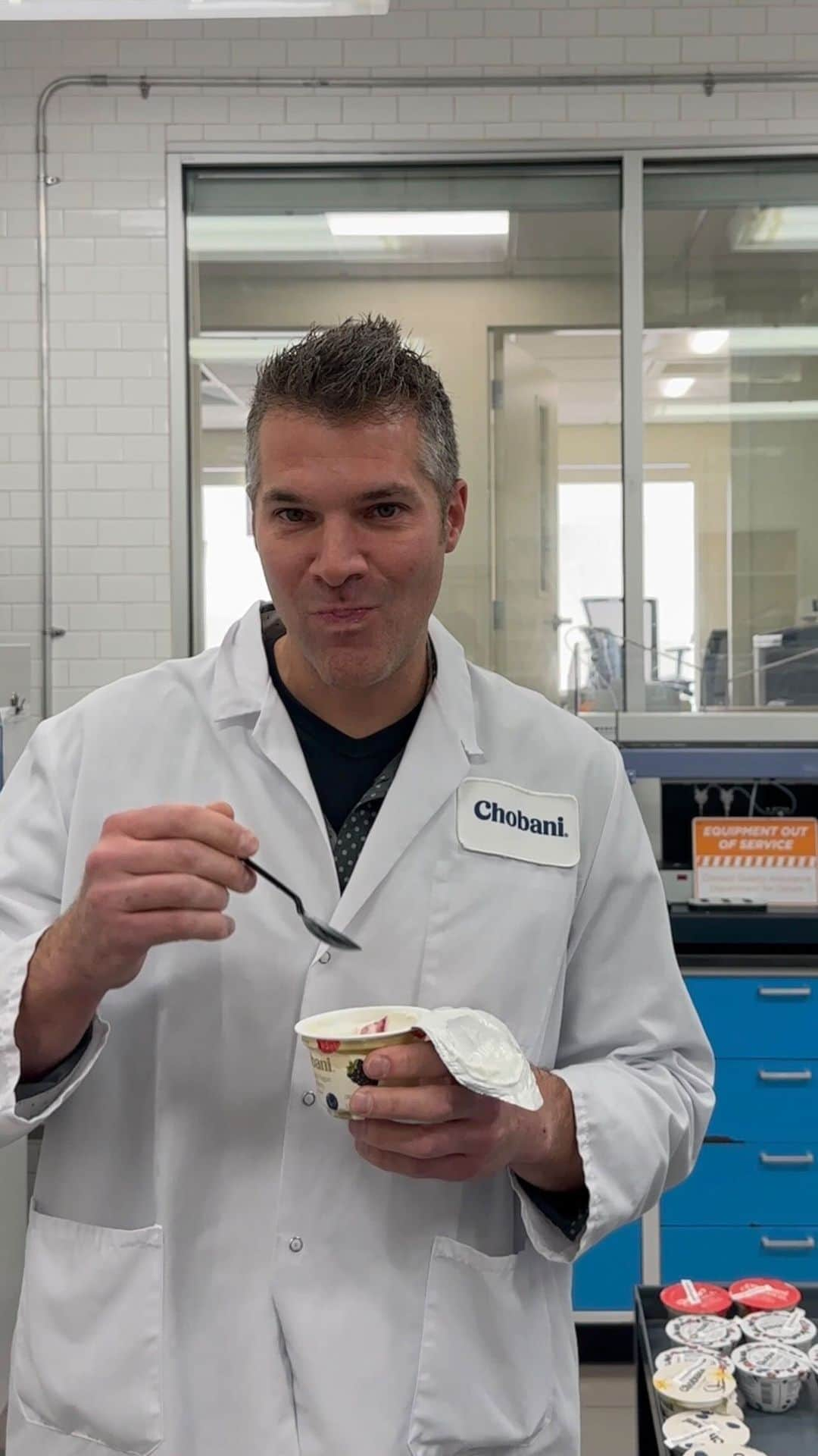 Chobaniのインスタグラム：「Meet Adam, Vice President of Research & Development at Chobani. He’s also a veteran. Adam is the driving force behind Hero Batch, our red, white, and blue Greek Yogurt 4-pack designed with our heroes in mind. In partnership with @operationhomefront, we’ve raised over $3.9 million to support America’s military families.」